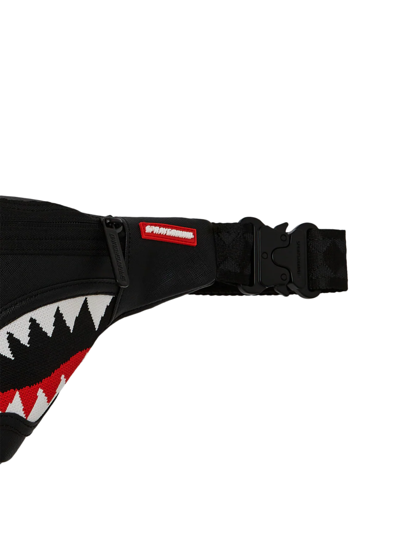 SPRAYGROUND Marsupio "Fly Knit Mouth" Nero con Grafica Ricamata e Cintura Regolabile 910B8030NSZ
