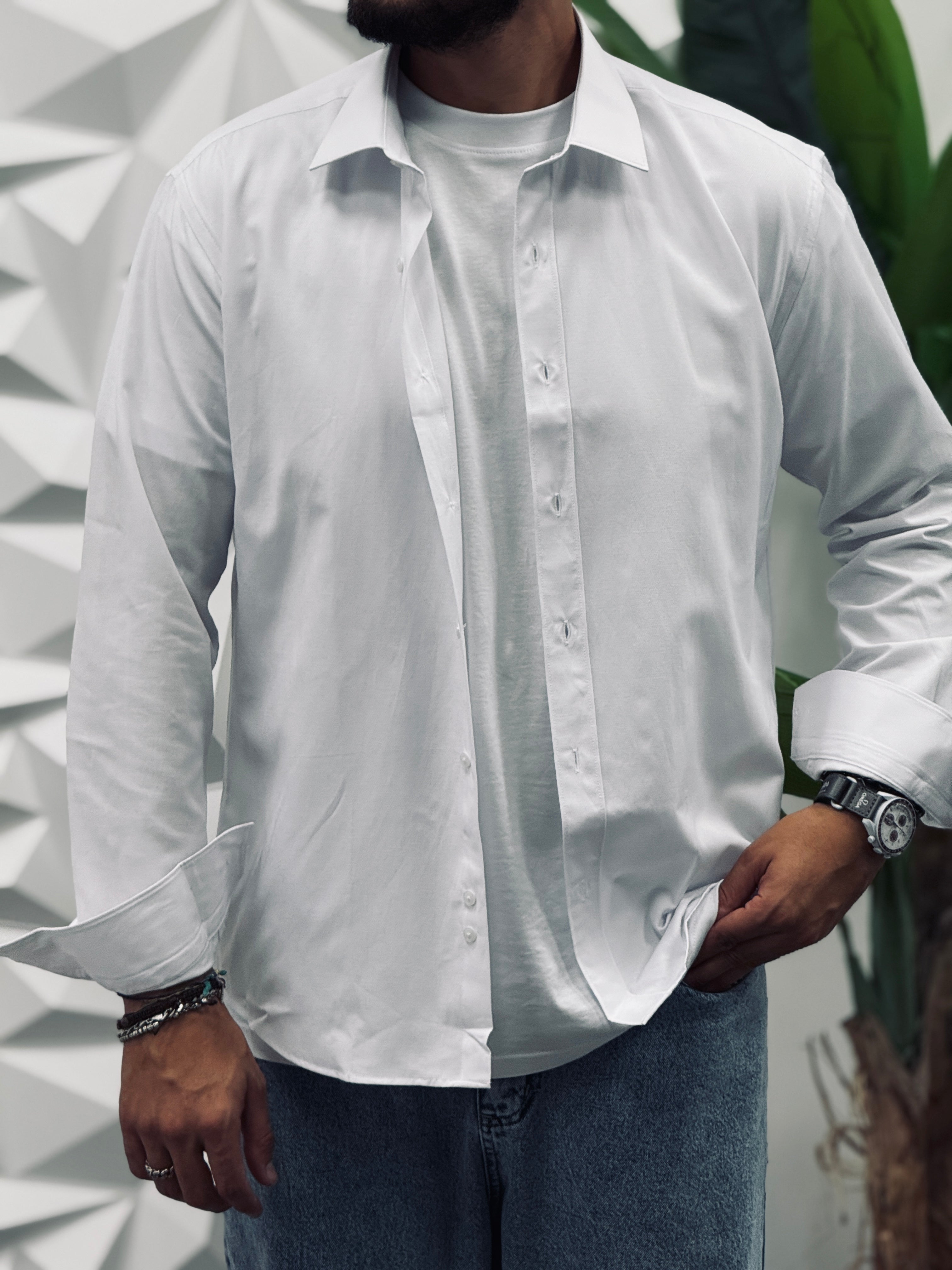 CAMICIA REVAME BIANCA MARTELLATA