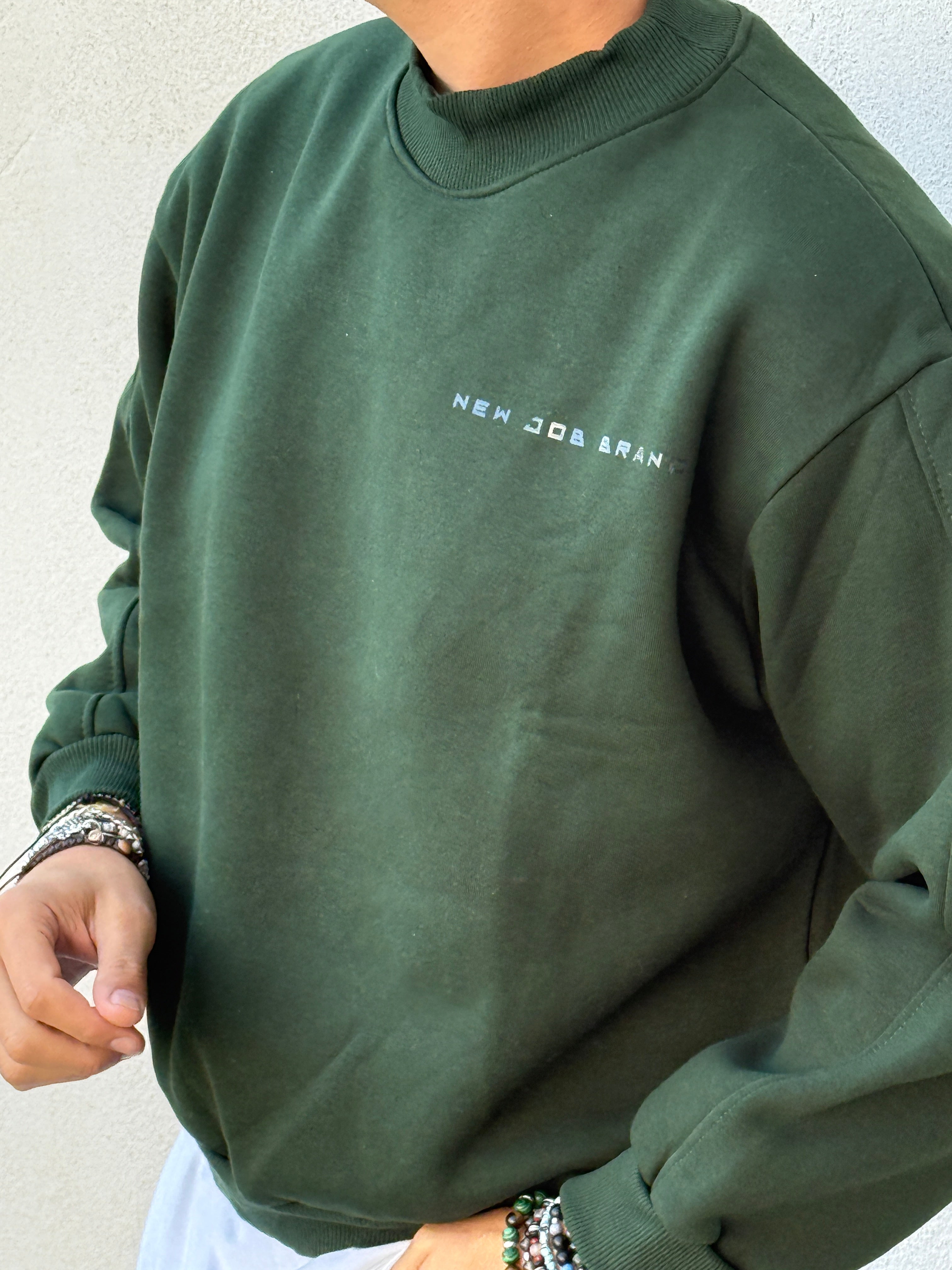 FELPA MEZZOCOLLO VERDE NEW JOB BRAND