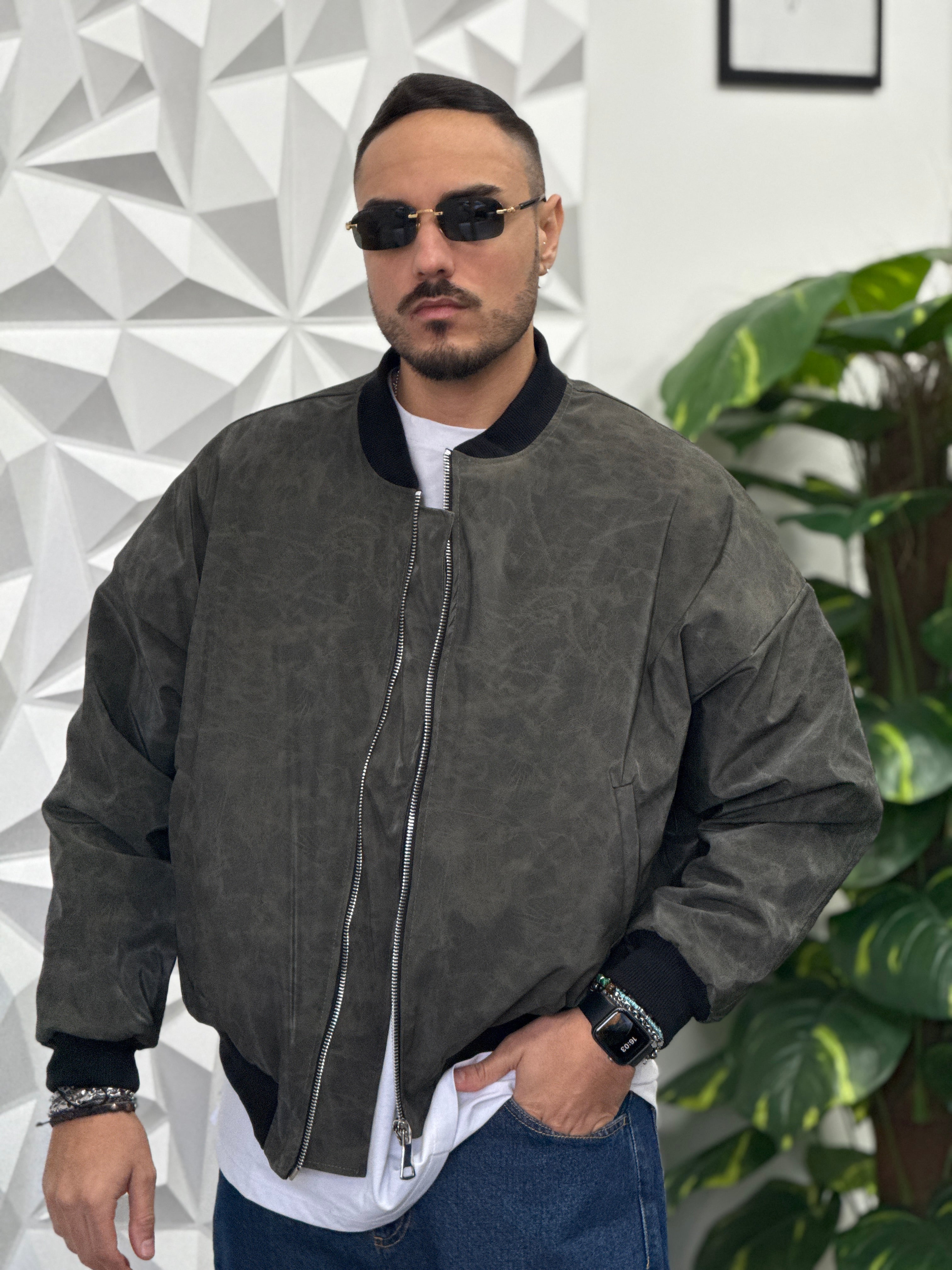 BOMBER BONSAI ECOPELLE MARMO    NEW JOB BRAND