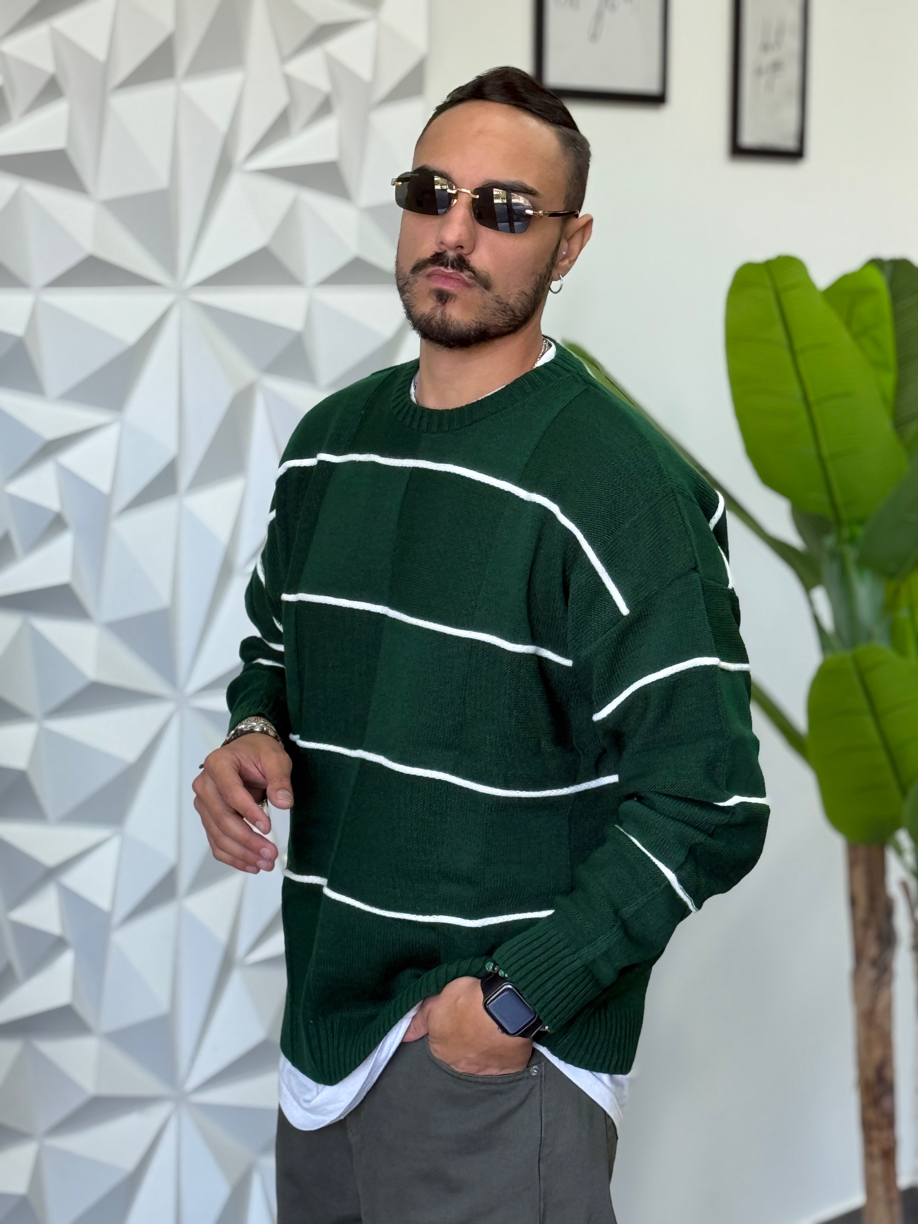 PULLOVER OVERSIZE RIGA VERDE NEW JOB BRAND