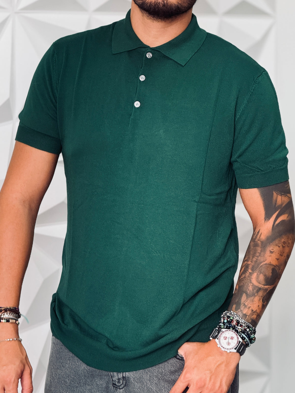 POLO IN FILO VERDE  NEW JOB BRAND