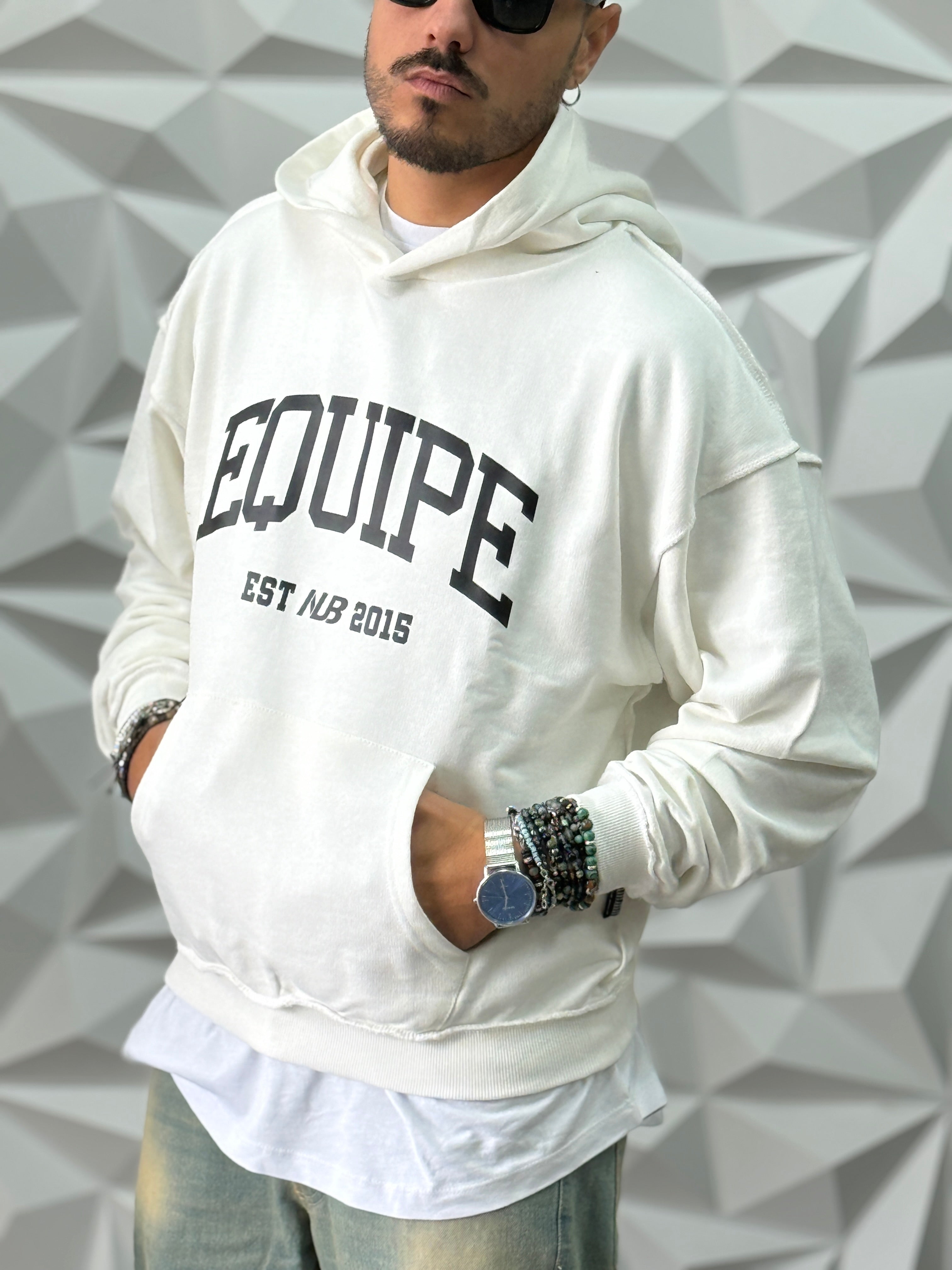 Felpa equipe over  Bianca new job brand