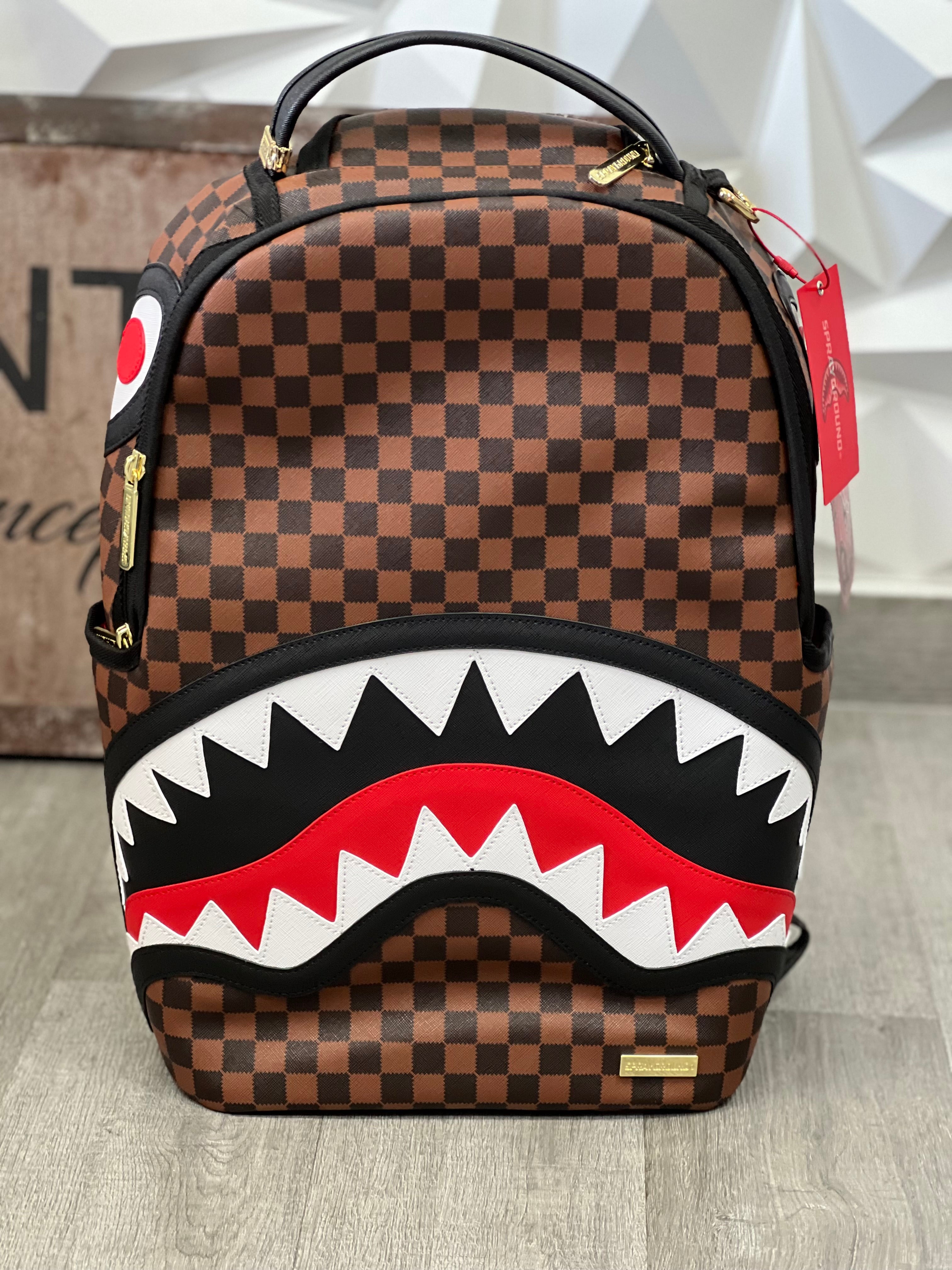 SPRAYGROUND ZAINO SAWTOOTH SHARKS IN PARIS DLXSV BACKPACK 910B7200NSZ MARRONE