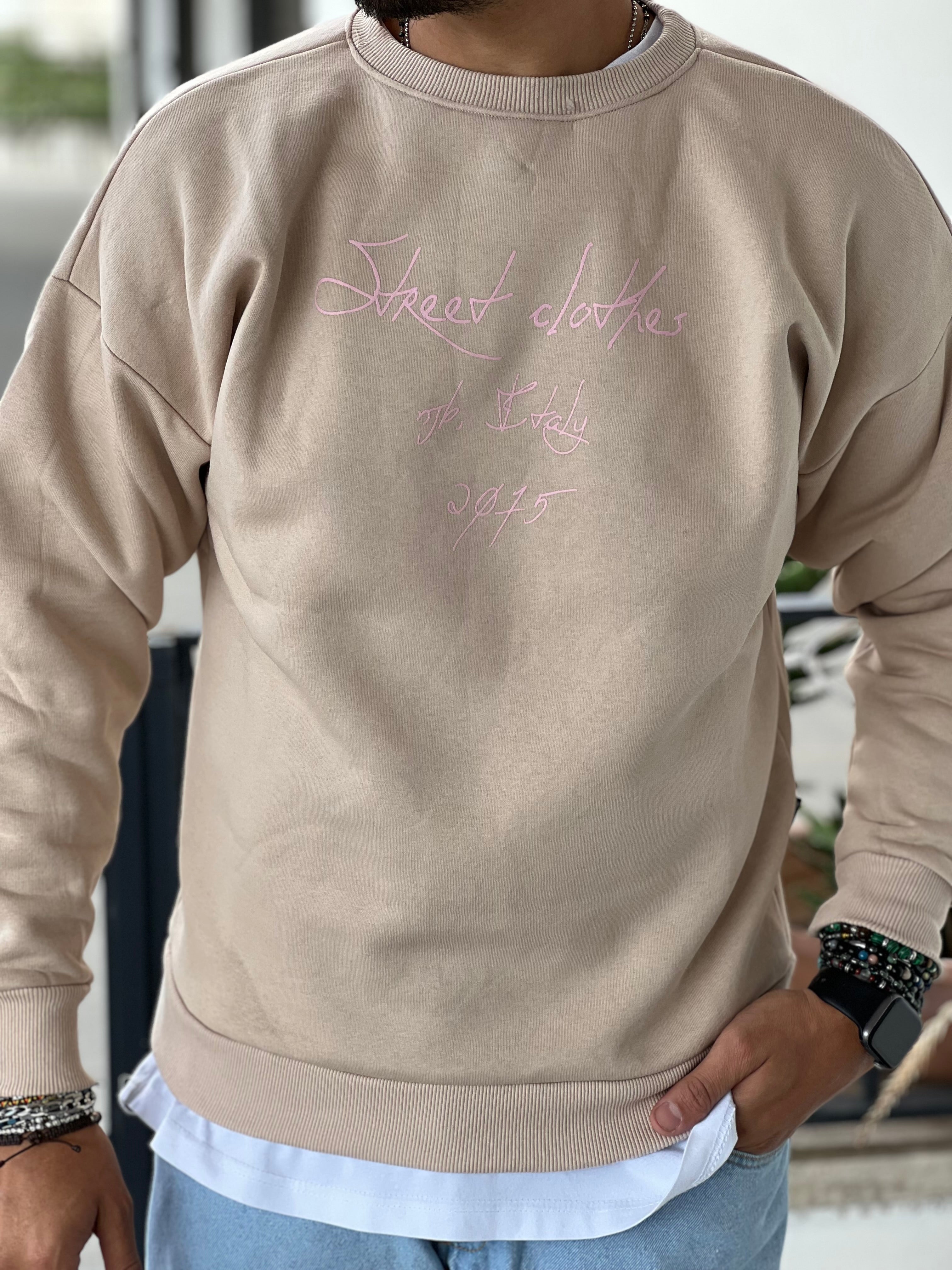 FELPA GIROCOLLO BEIGE  NEW JOB BRAND