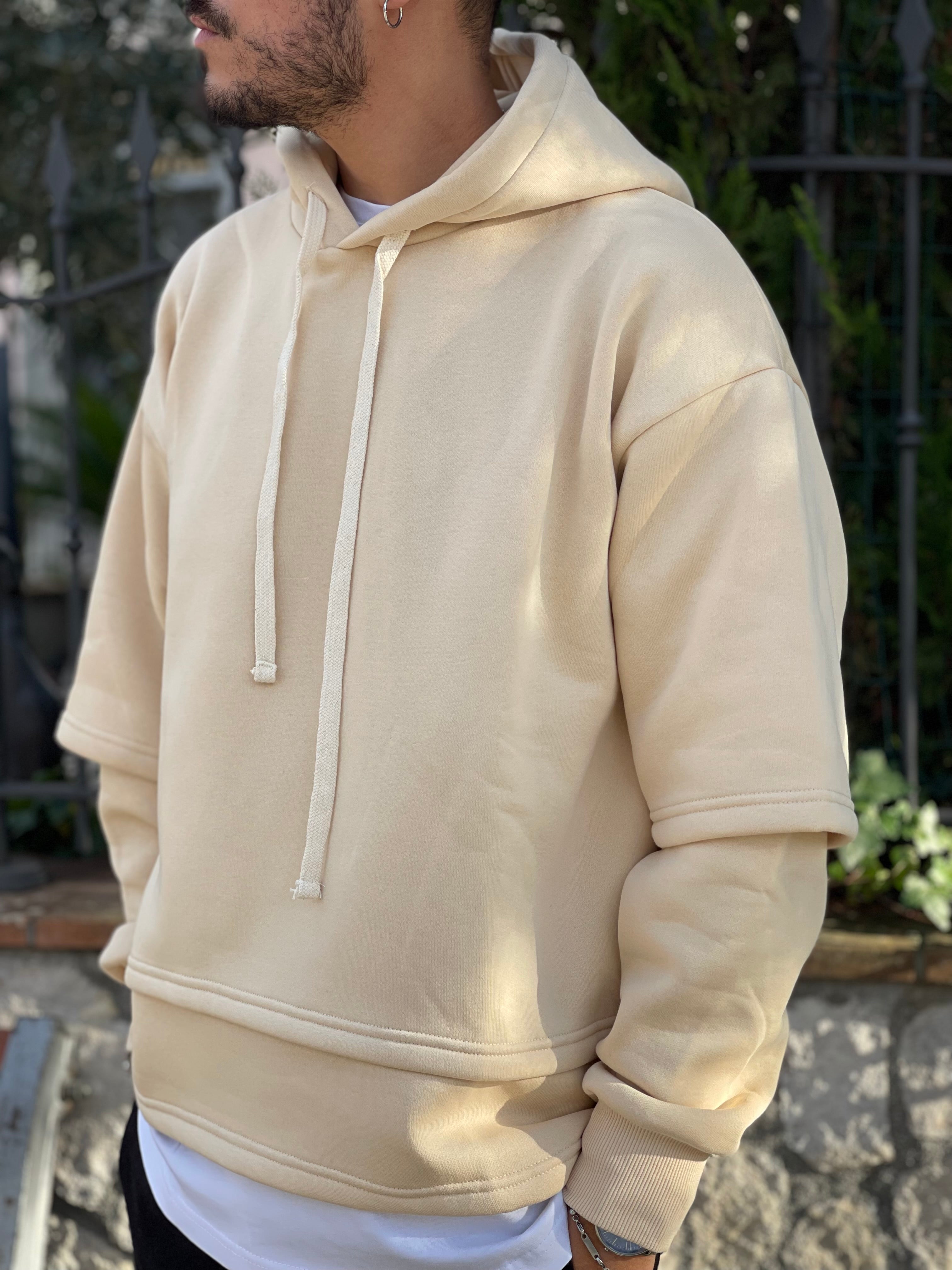 FELPA OVERSIZE BEIGE DOPOIAMANICA NEW JOB BRAND