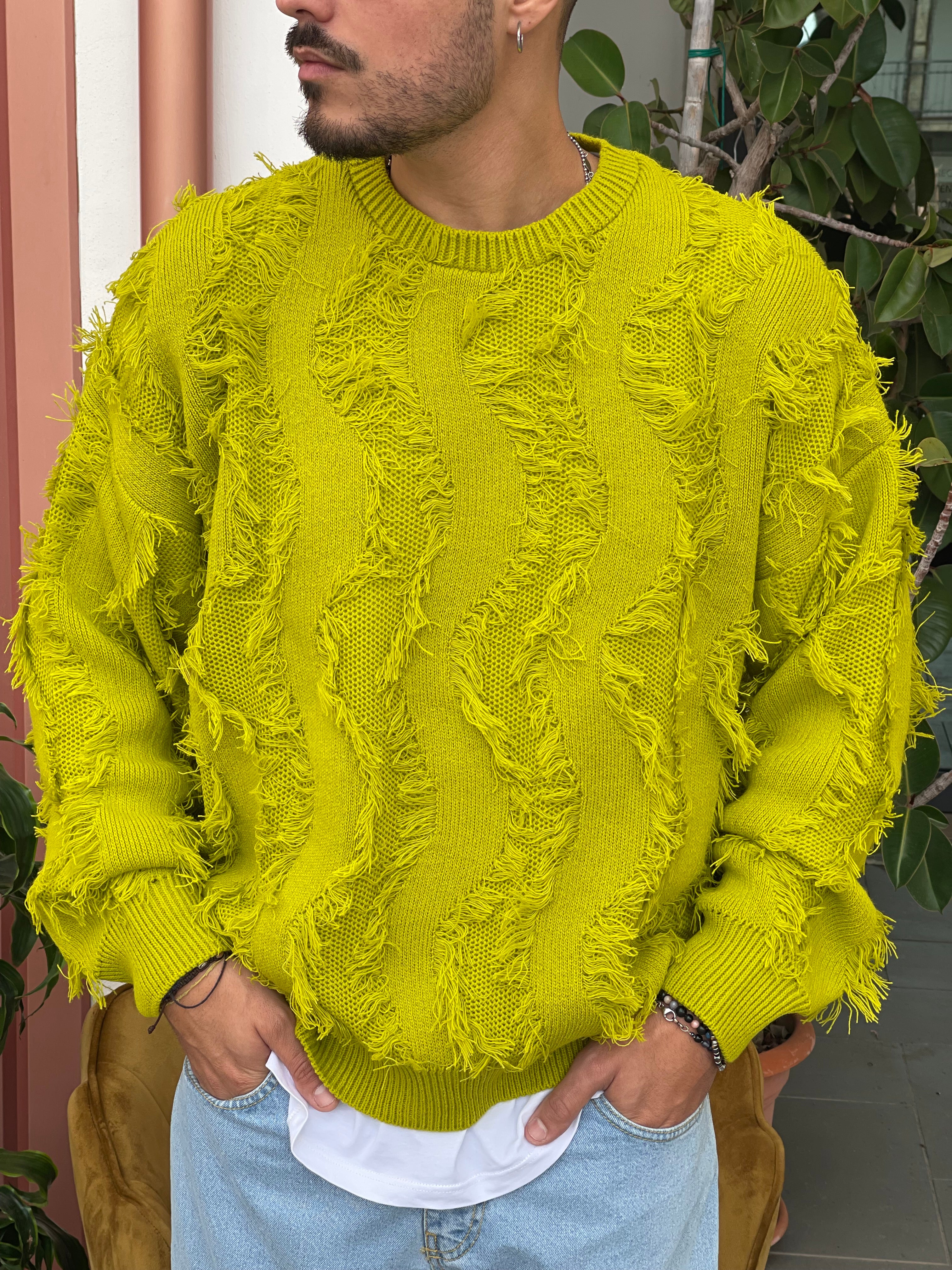 PULLOVER MOOGLY  OVERSIZE VERDE ACIDO NEW JOB BRAND