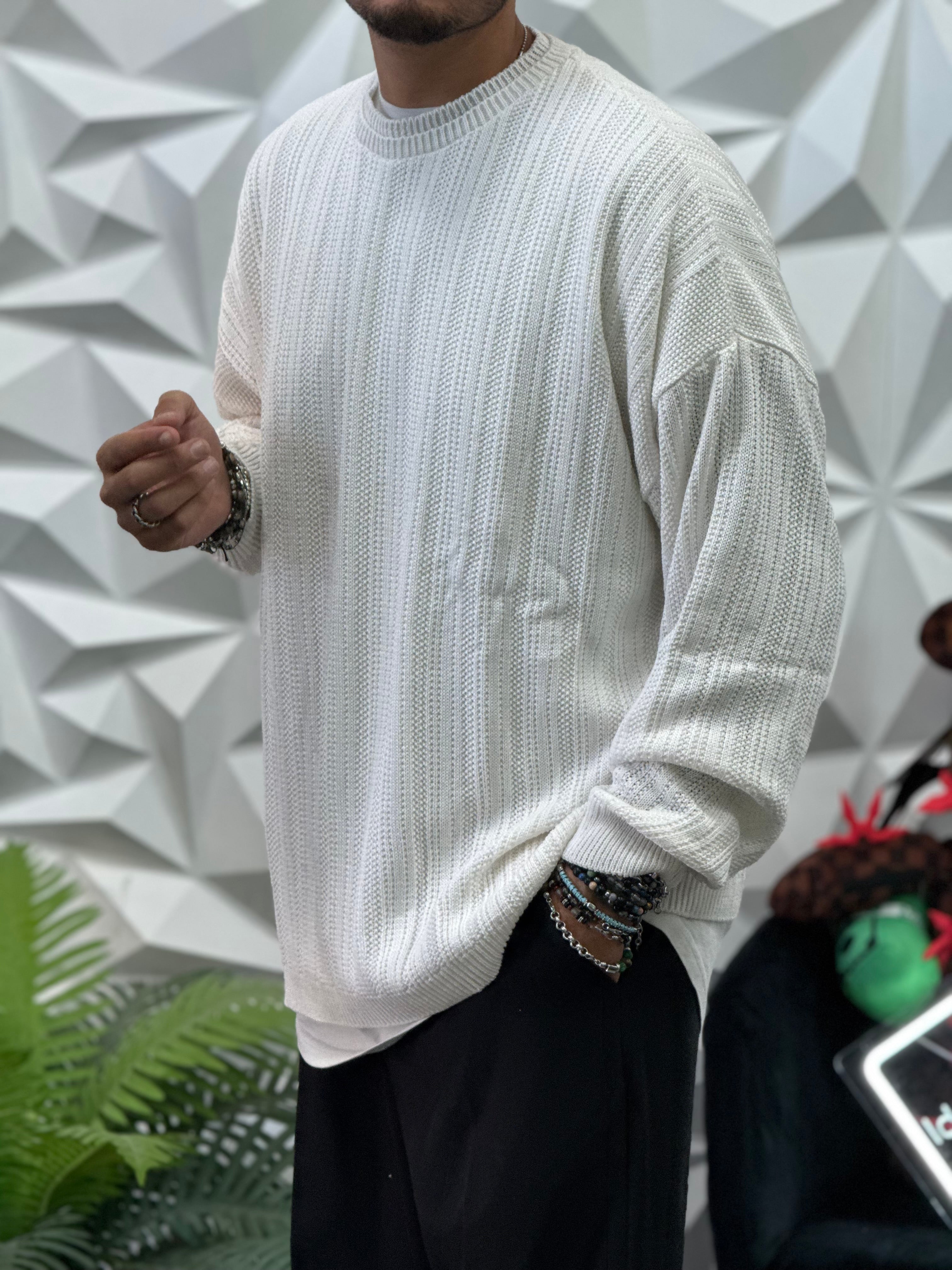 Pullover Bianco New Job Brand