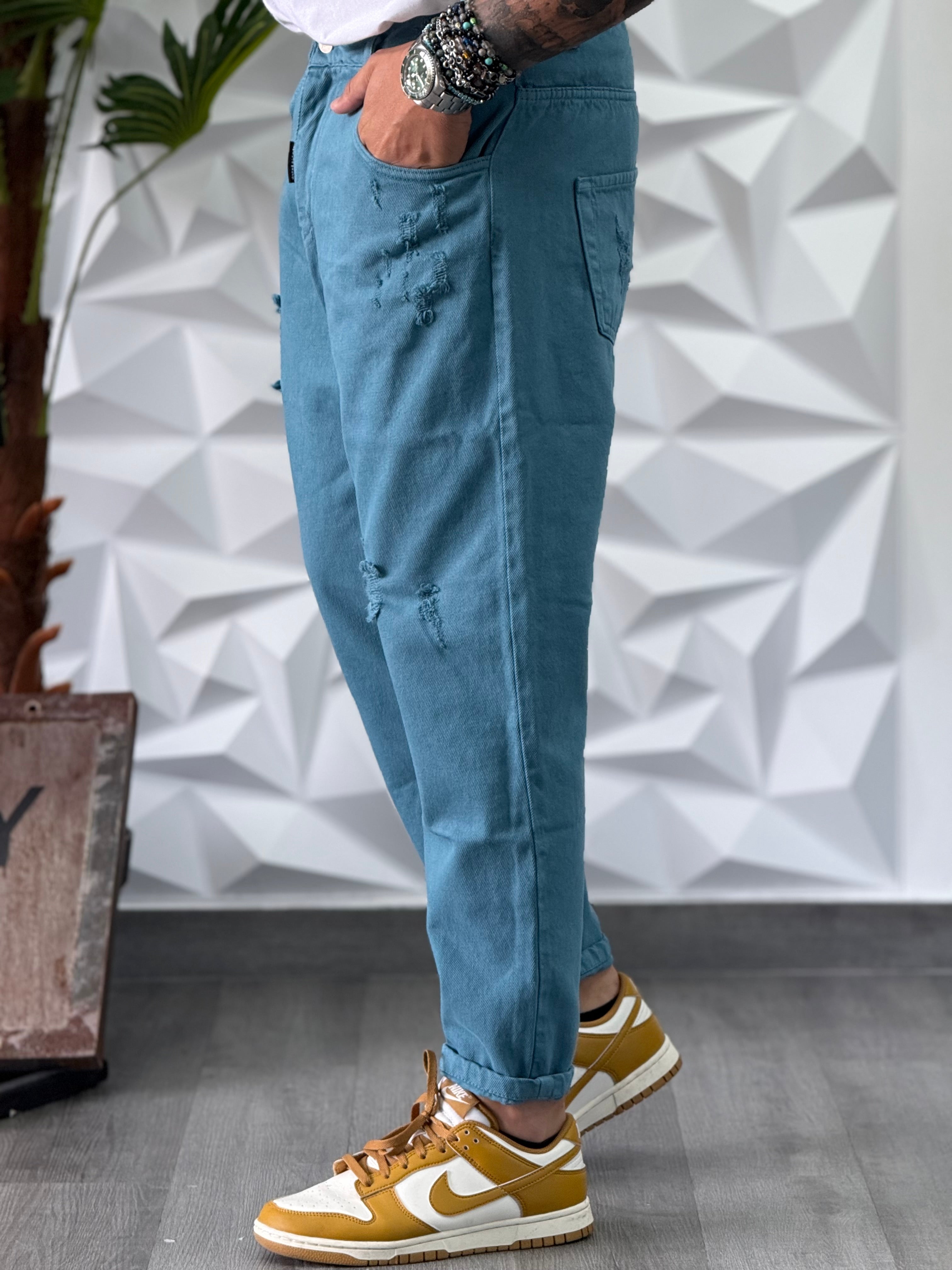 JEANS  ALF 7 TURCHESE NEW JOB BRAND