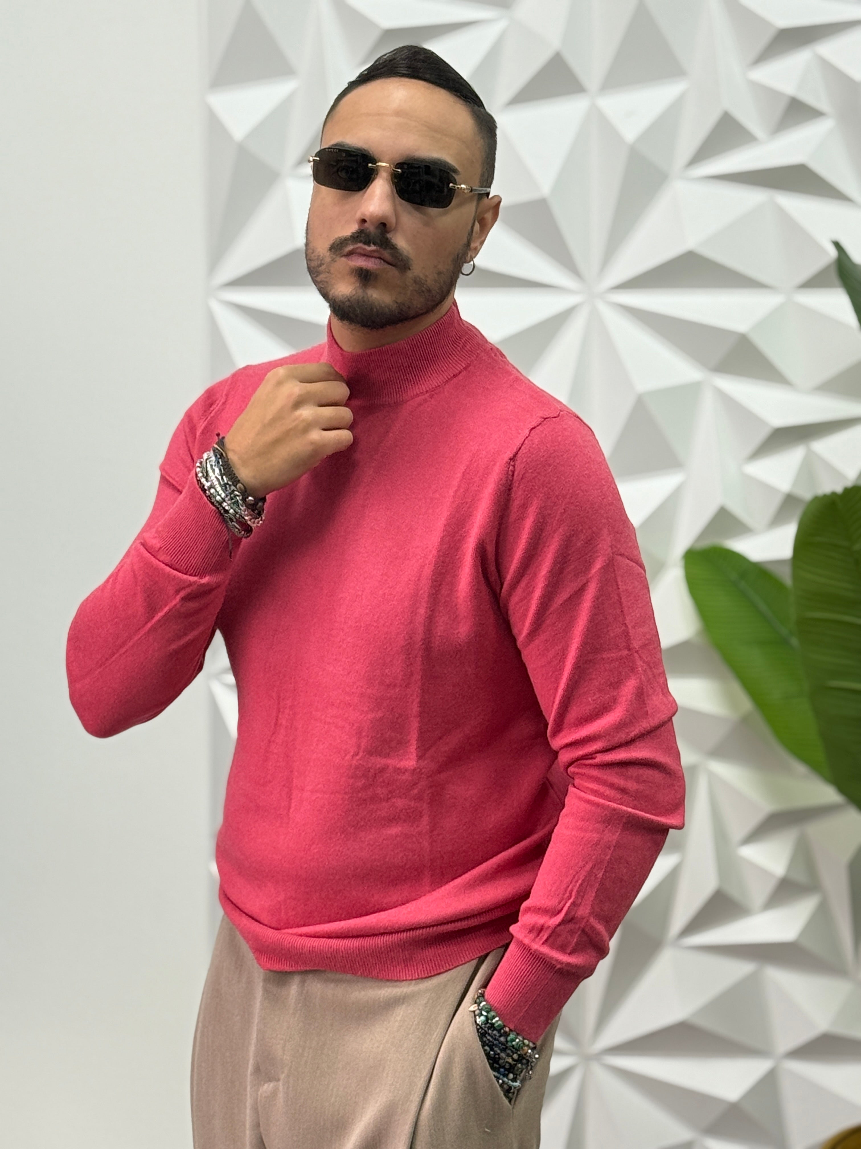 MAGLIONCINO MEZZOCOLLO ROSA