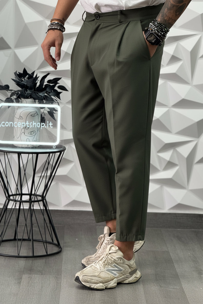 PANTALONE MONTECARLO FW26 VERDE   NEW JOB BRAND
