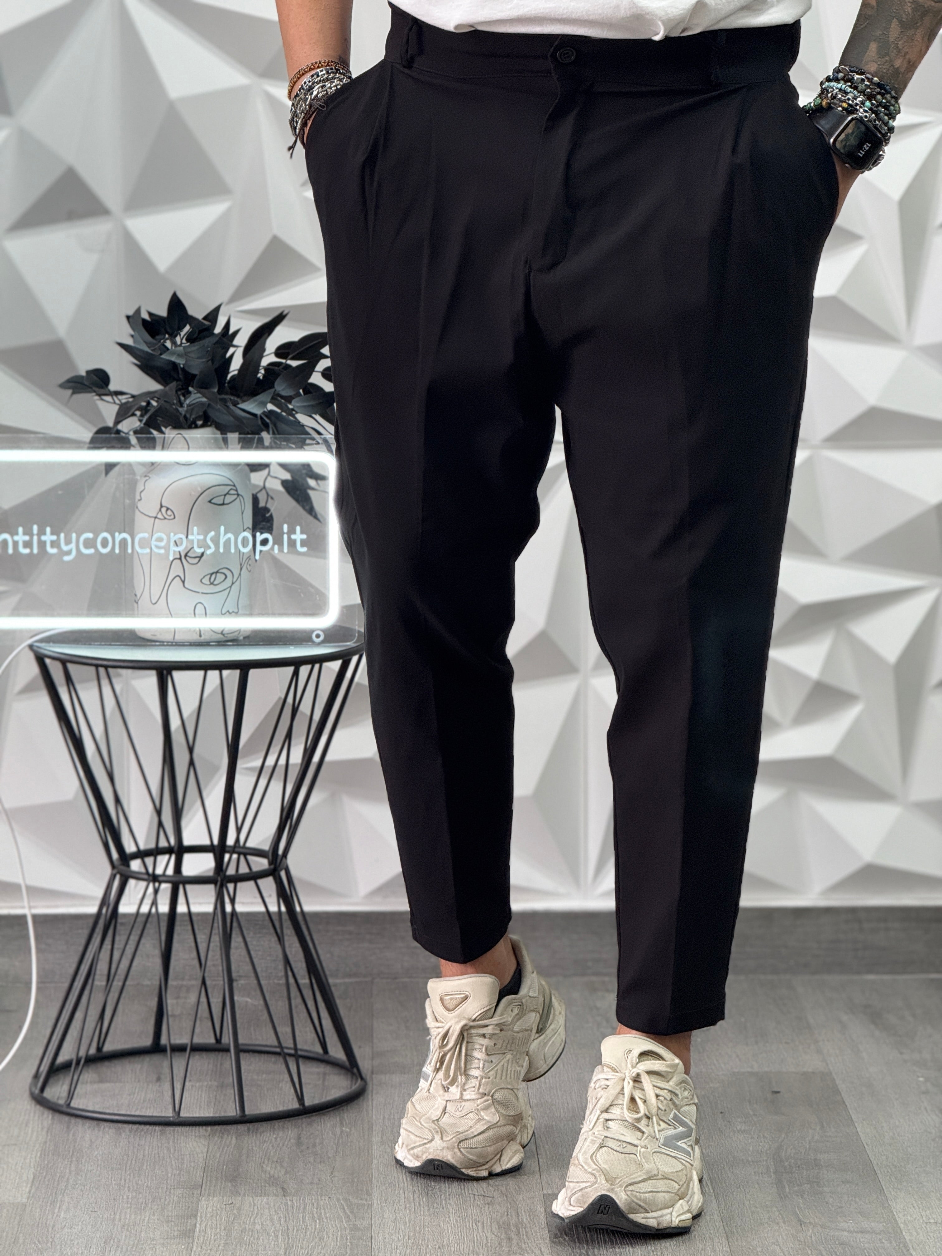 PANTALONE MONTECARLO FW26 NERO  ELASTIC  NEW JOB BRAND