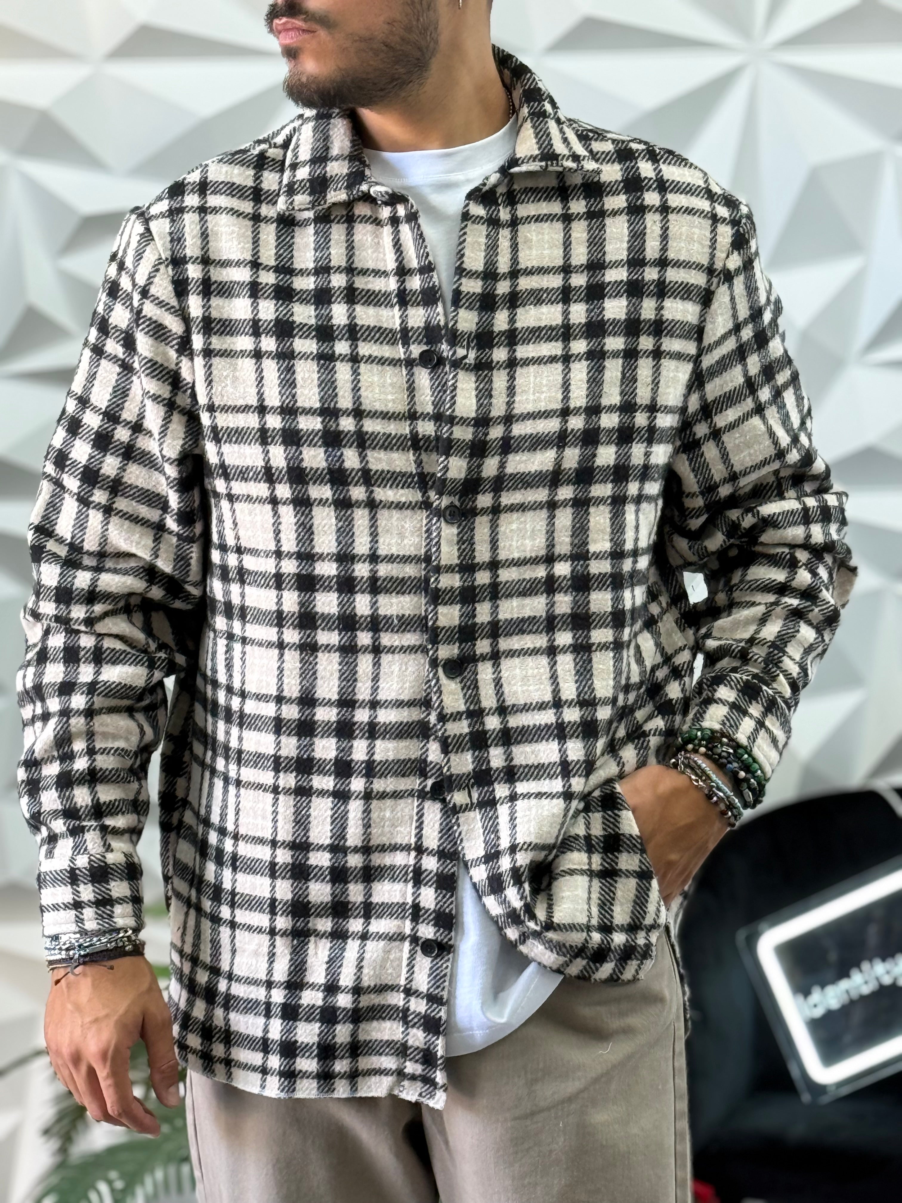 Camicia Flanella New Job Brand Beige