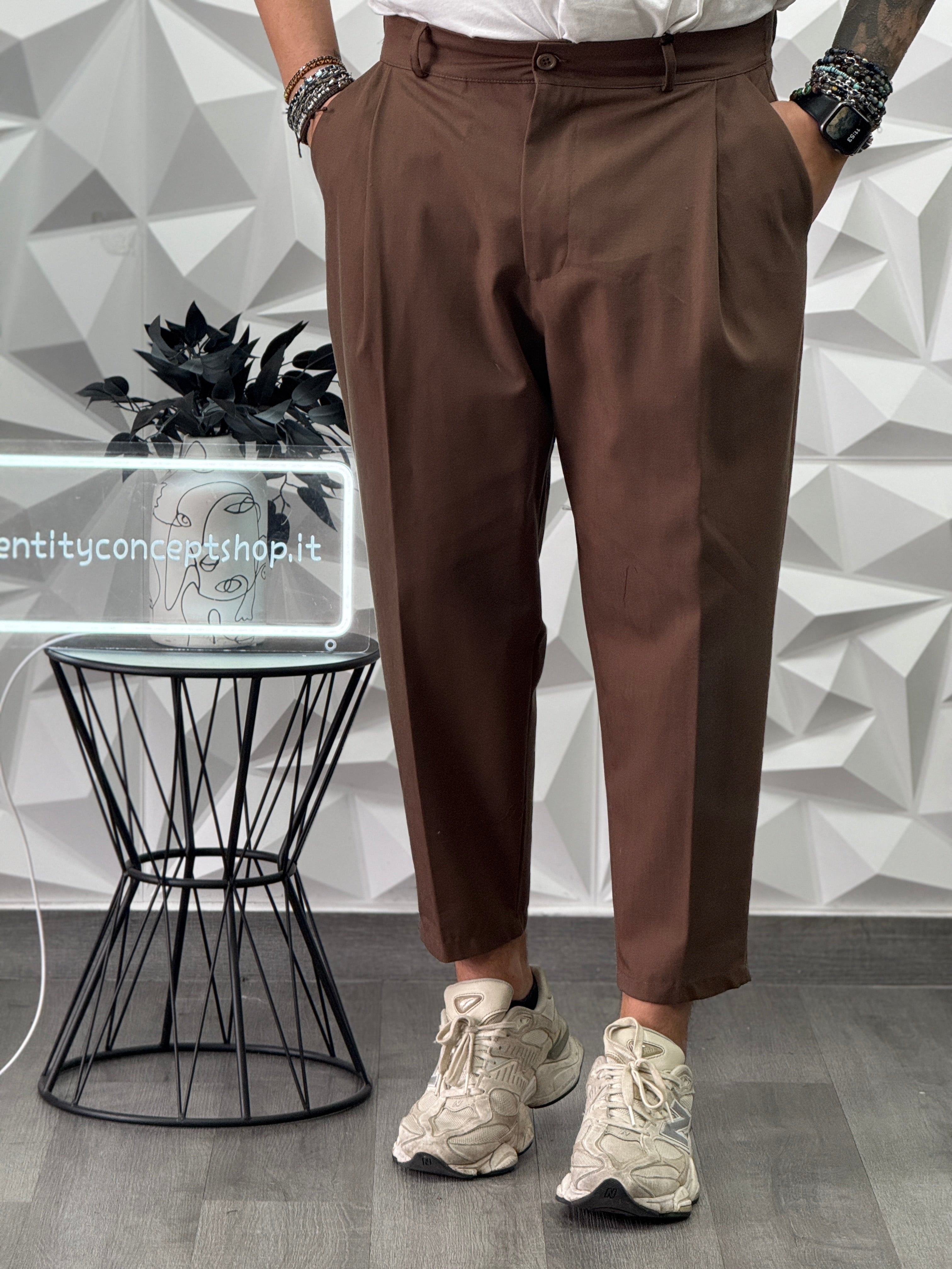 PANTALONE MONTECARLO FW26 MARRONE  NEW JOB BRAND