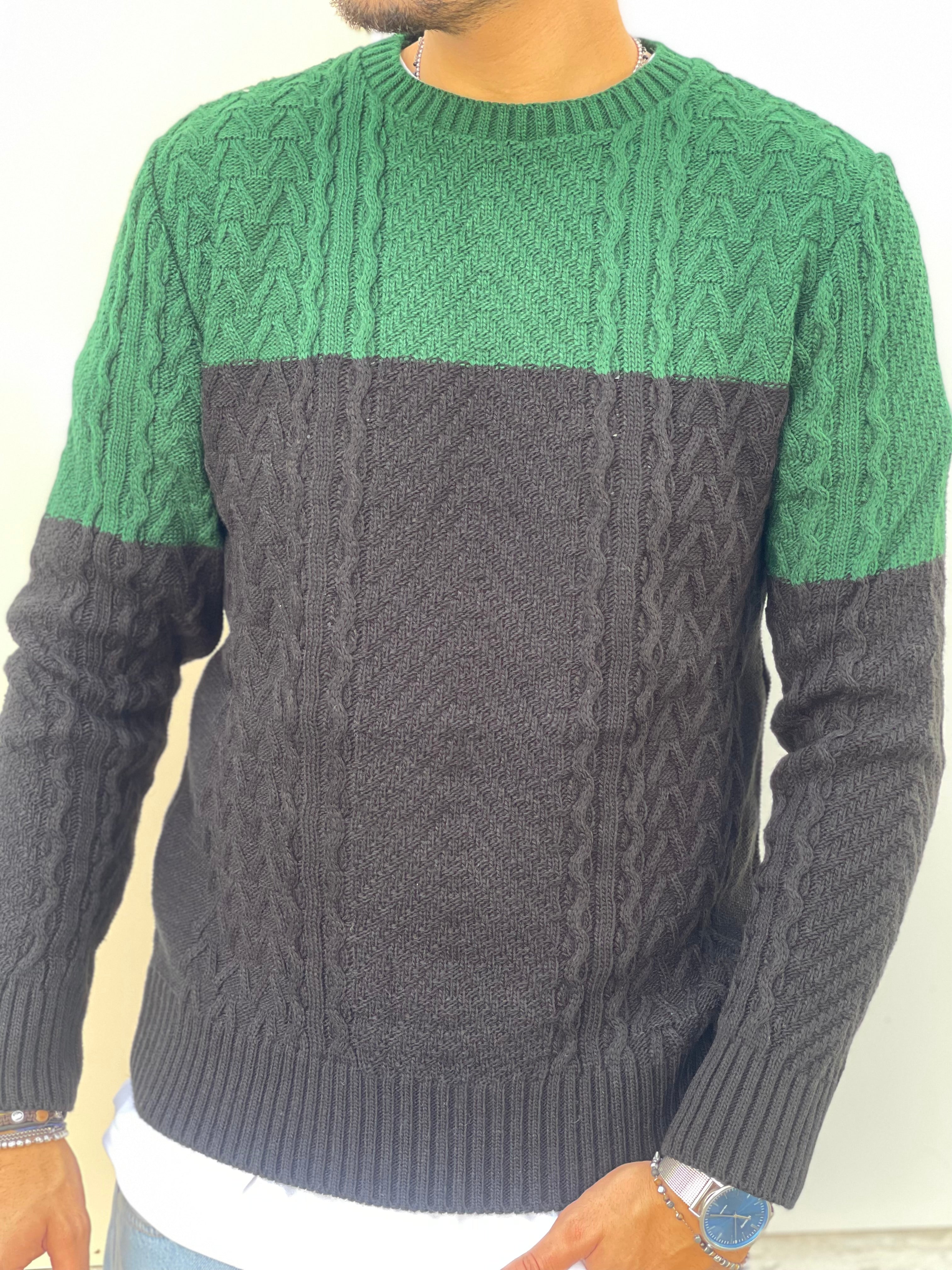 PULLOVER FASCIA NERO/Verde new job brand