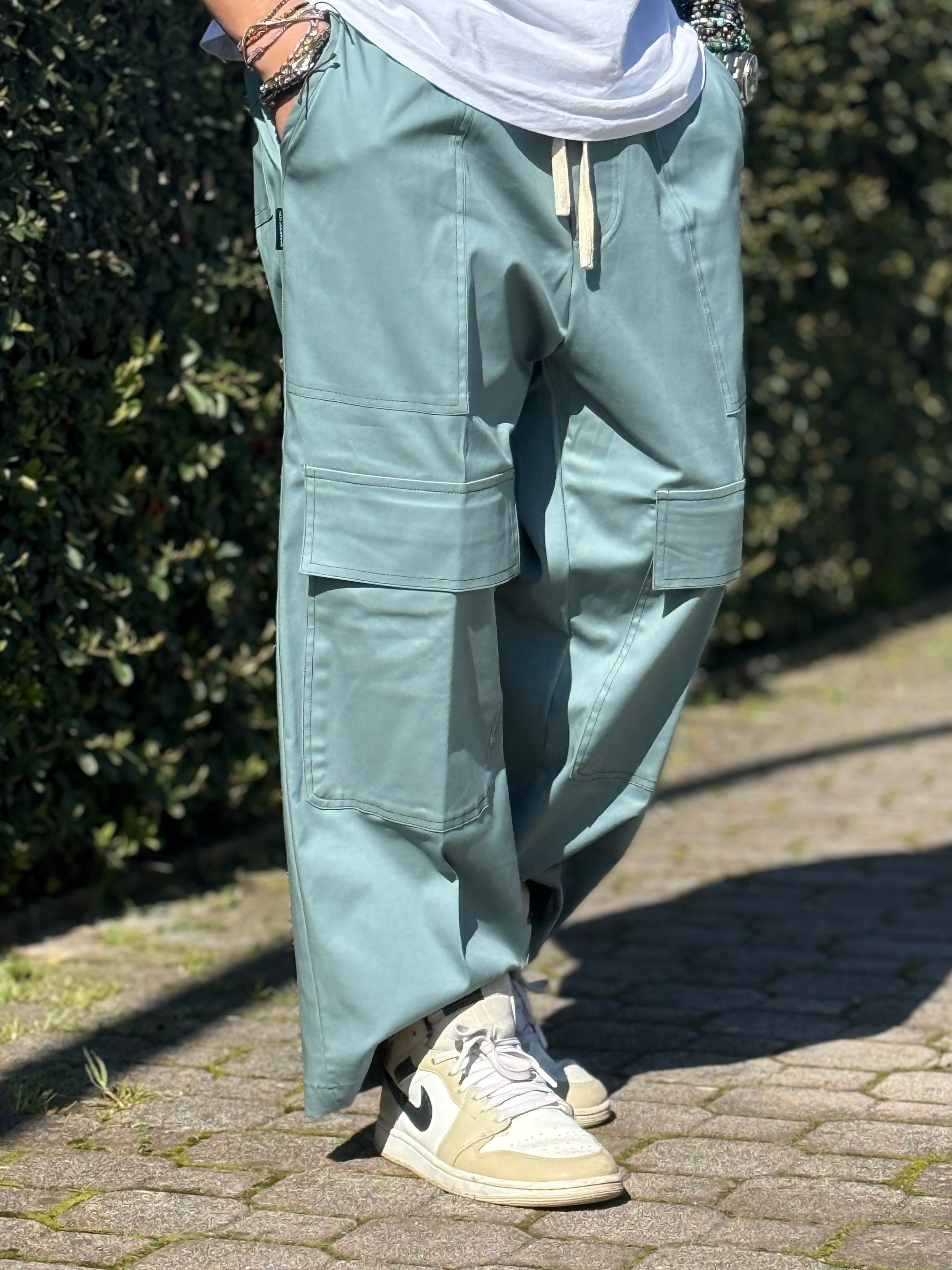 PANTALACCIO FRONT CARGO BAGGY  VERDE ACQUA NEW JOB BRAND