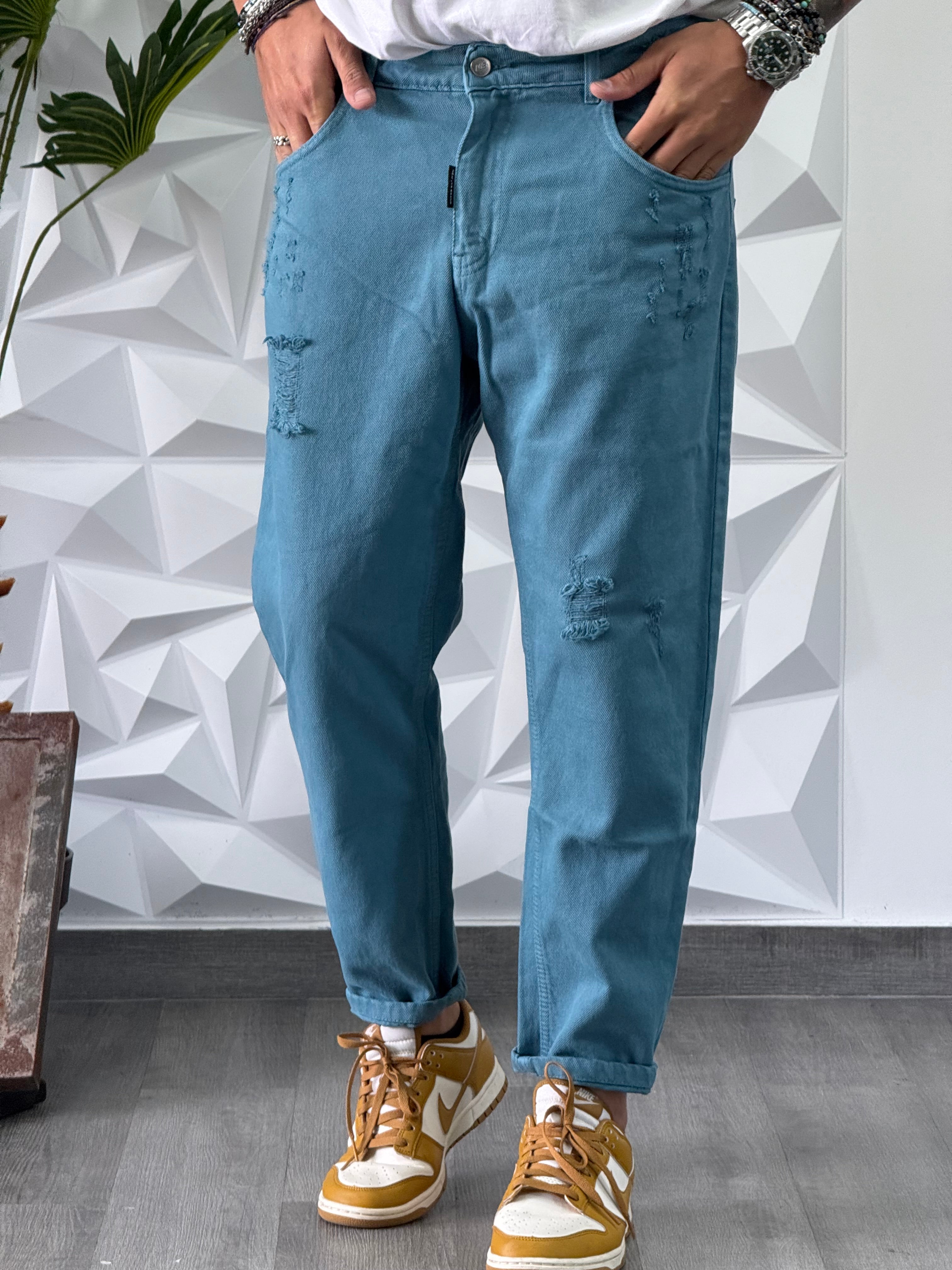 JEANS  ALF 7 TURCHESE NEW JOB BRAND