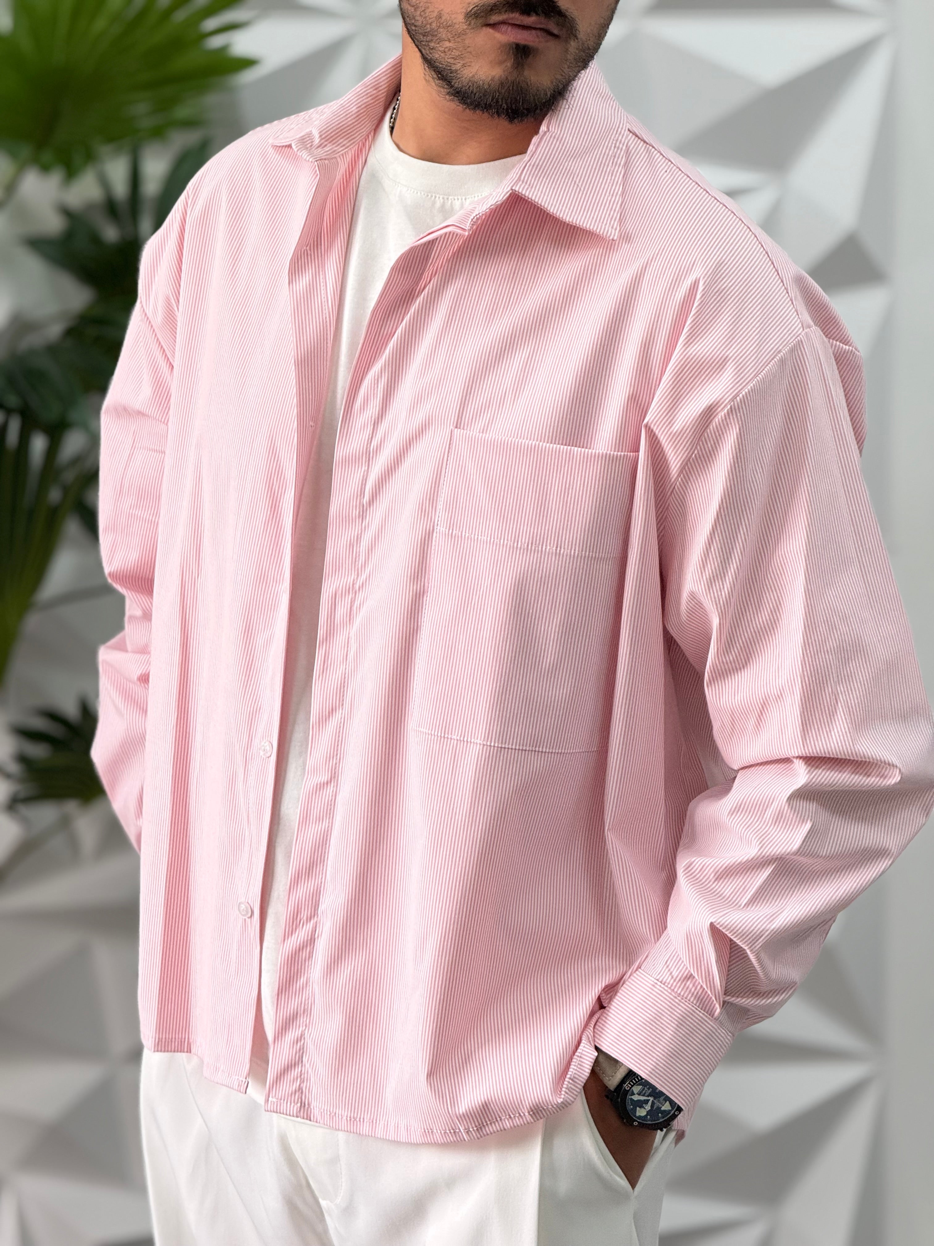 CAMICIA OVER RIGATA NEW JOB BRAND