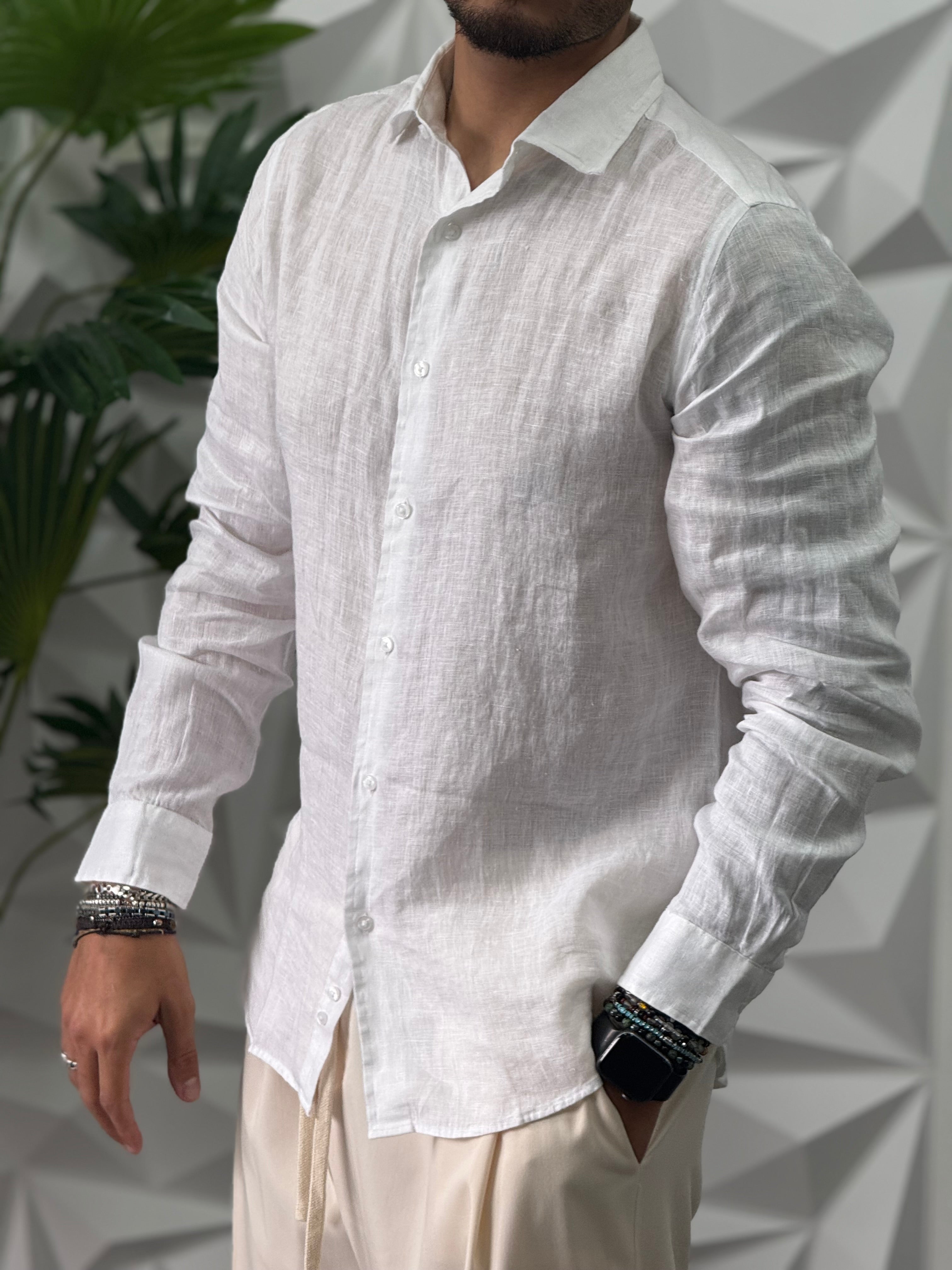 CAMICIA IN LINO BIANCA