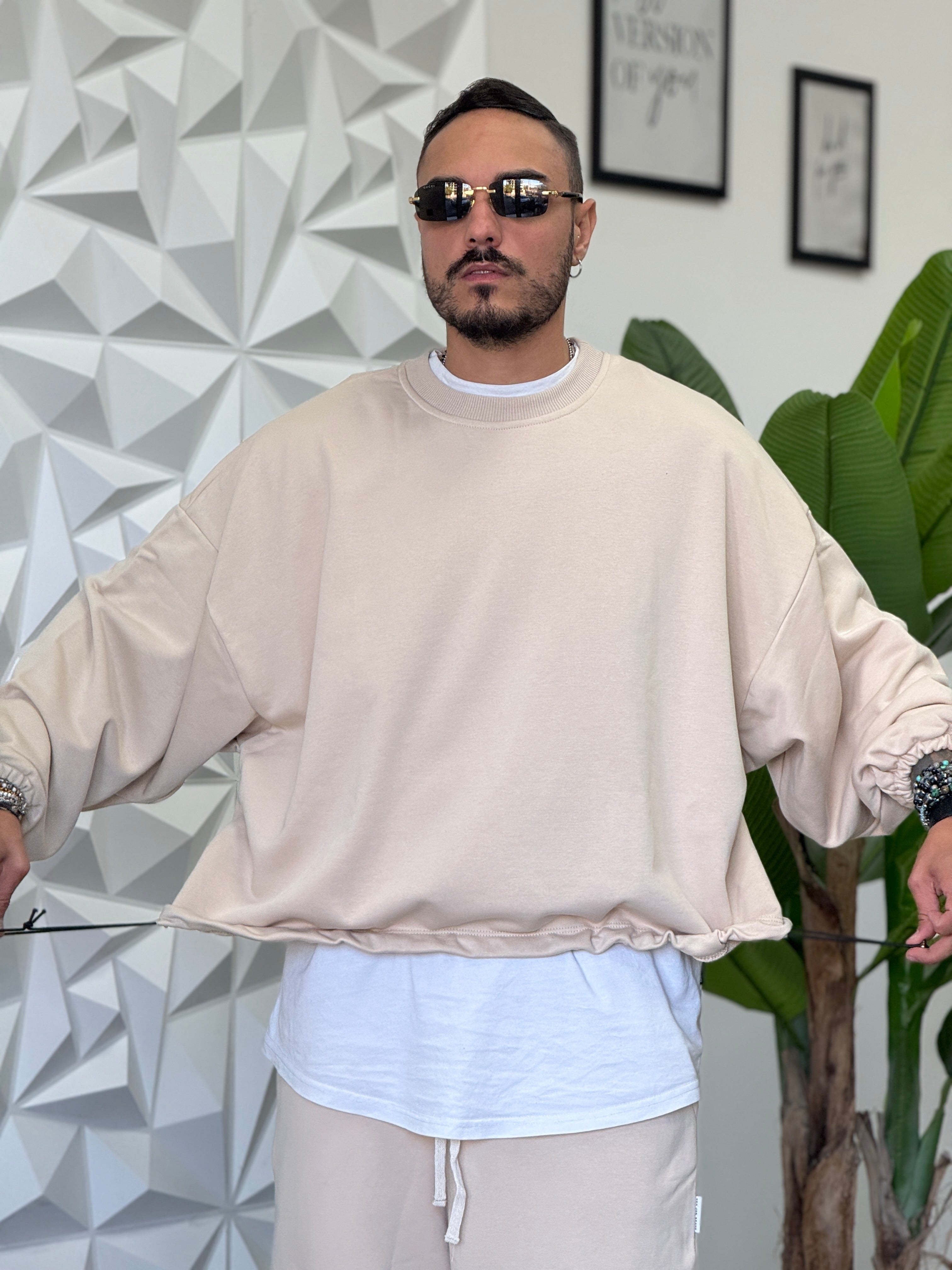 Coordinato tuta Baggy  beige ballon New Job Brand