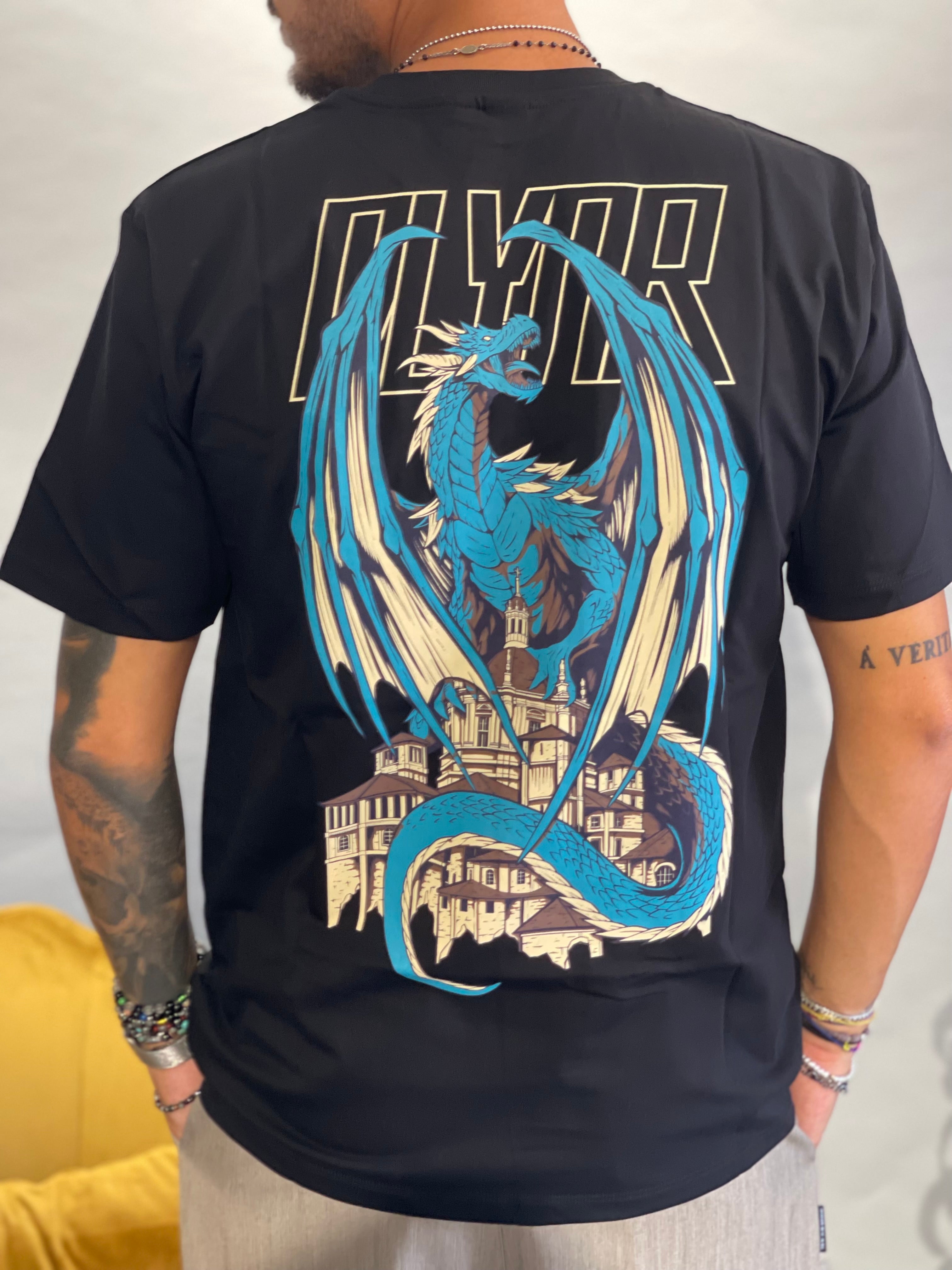 SHIRT  DOLLY NOIRE BLUE DRAGON TEE BLACK