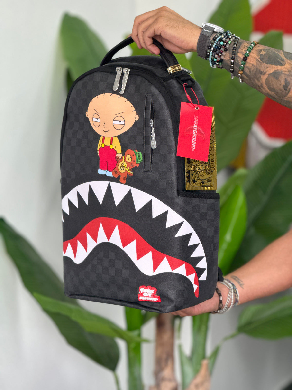 FAMILY GUY STEWIE HOLDING BEAR KEYCHAIN BACKPACK