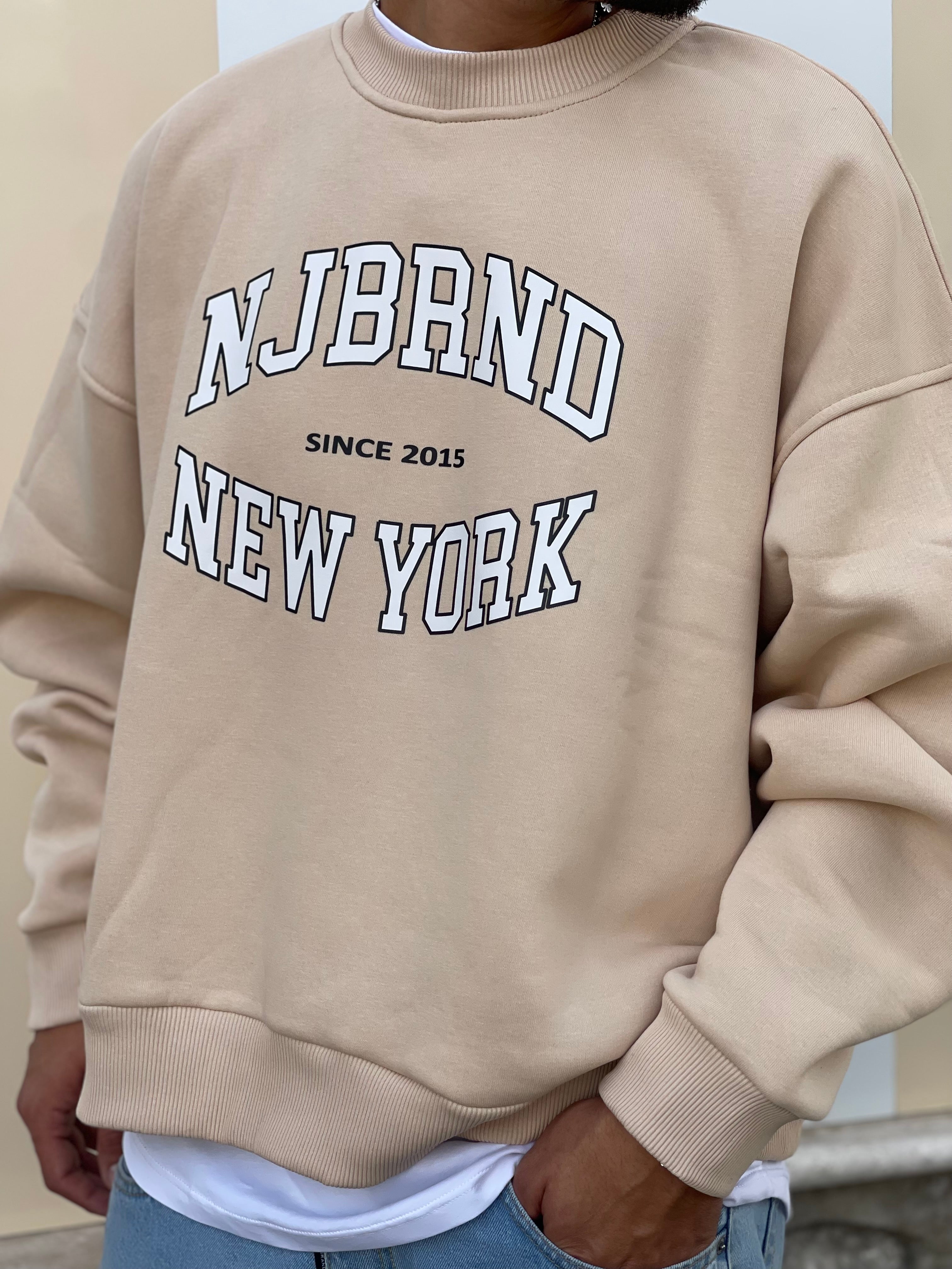 FELPA NEW YORK OVERSIZE NEW JOB BRAND BEIGE