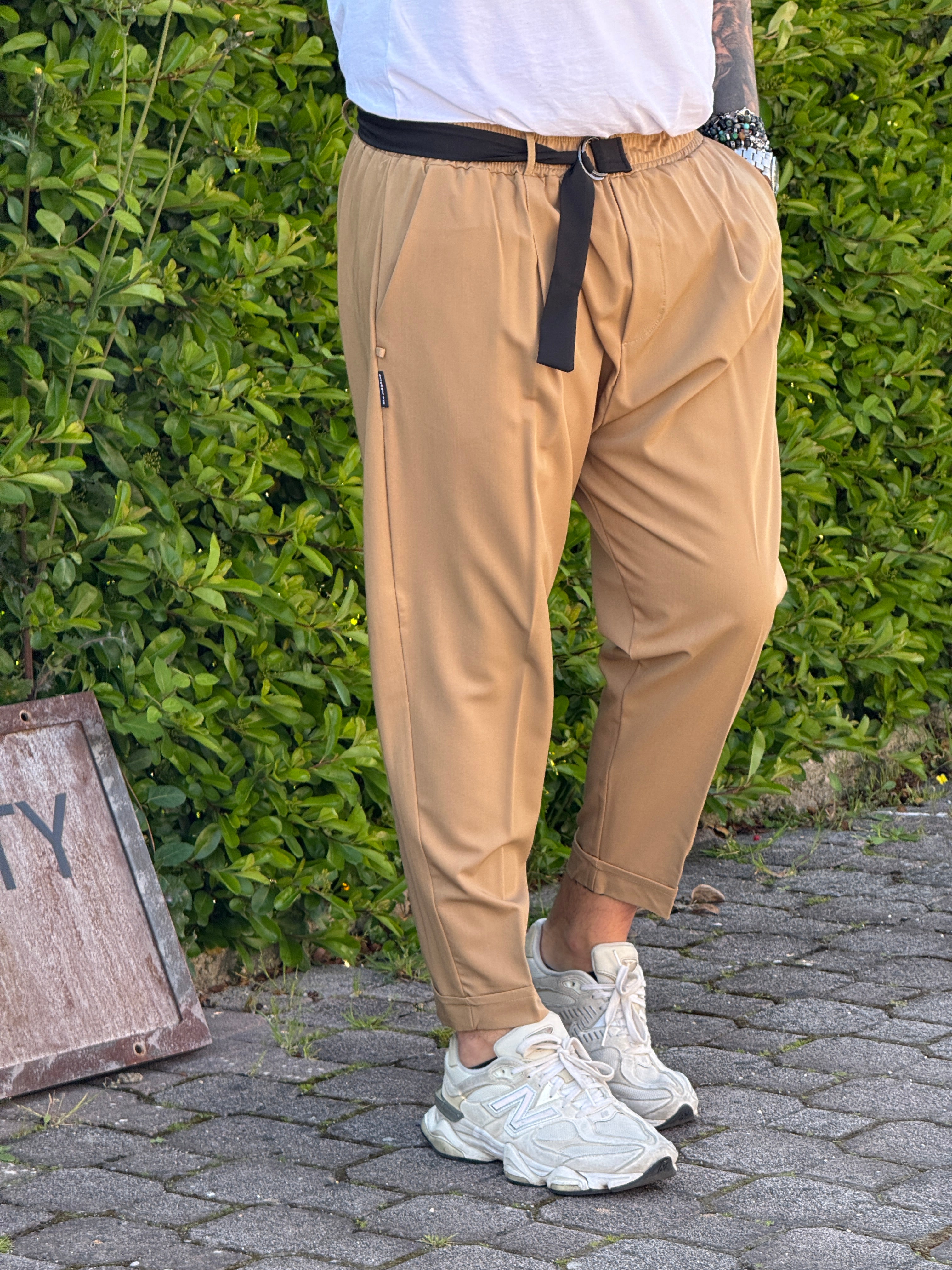 Pantalaccio Fibbia camel  New Job Brand