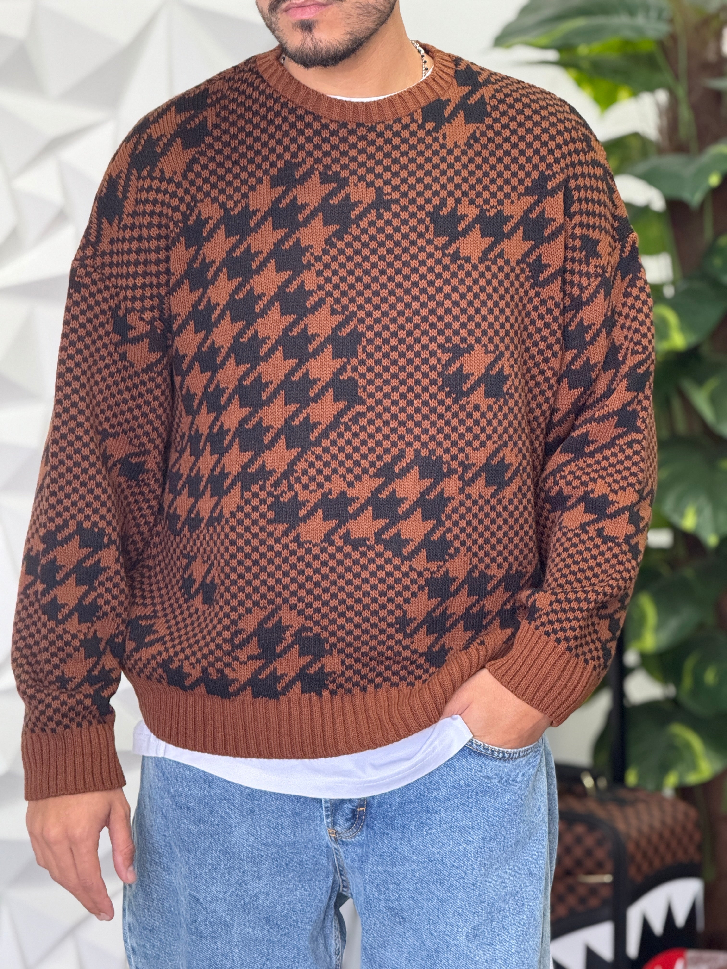 PULLOVER OVERSIZE MOSAICO EFFETTO  NEW JOB BRAND