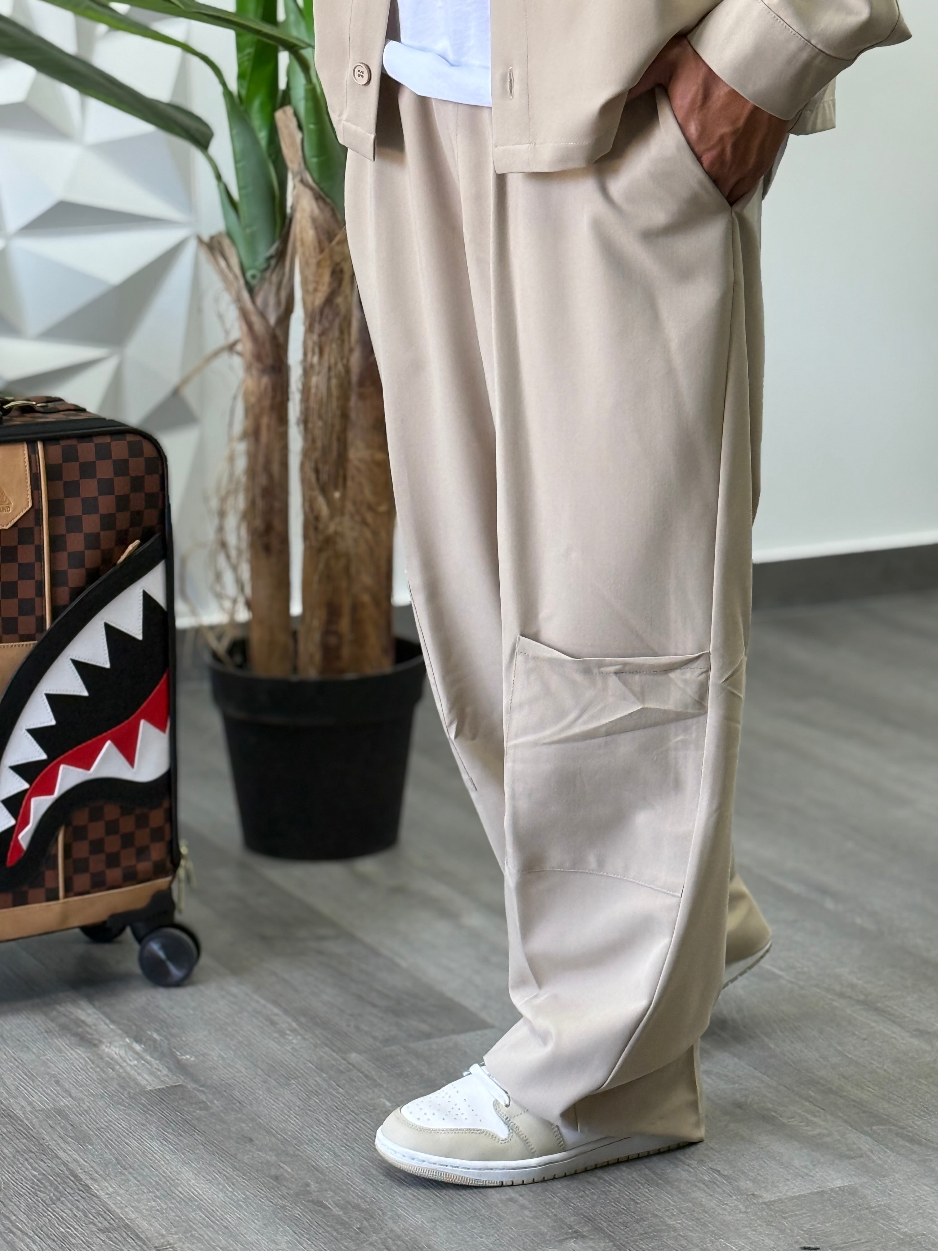 Coordinato Baggy swaggy beige new job brand
