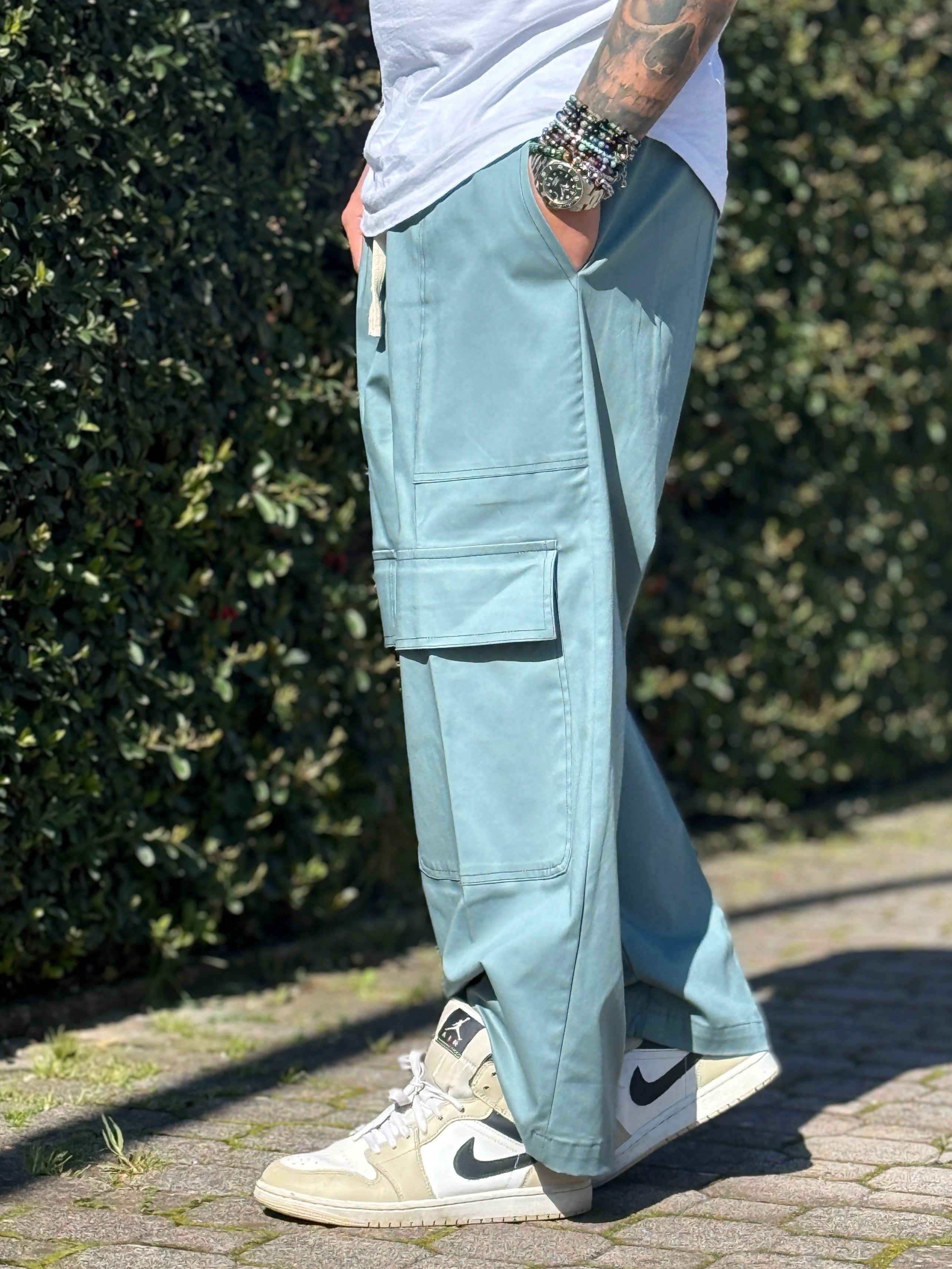 PANTALACCIO FRONT CARGO BAGGY  VERDE ACQUA NEW JOB BRAND