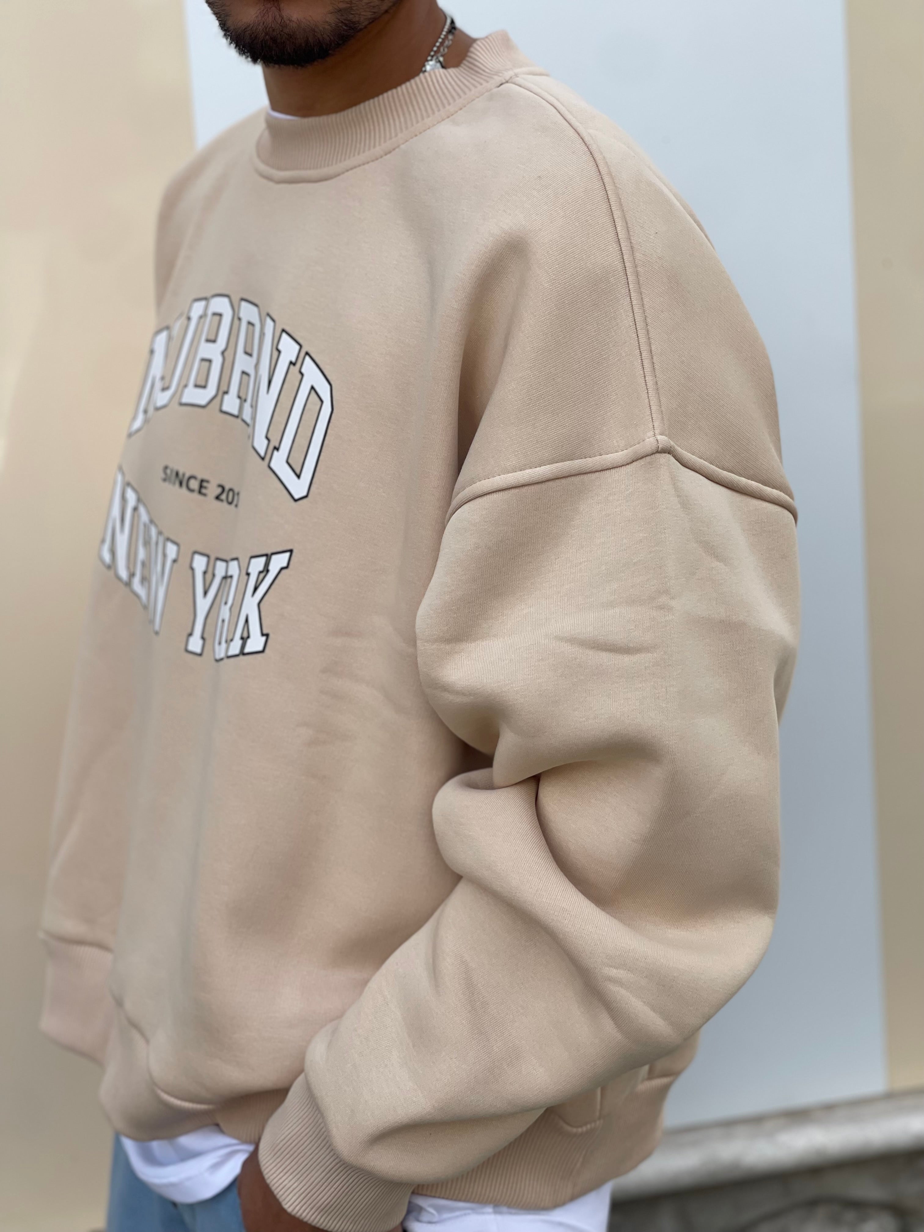 FELPA NEW YORK OVERSIZE NEW JOB BRAND BEIGE