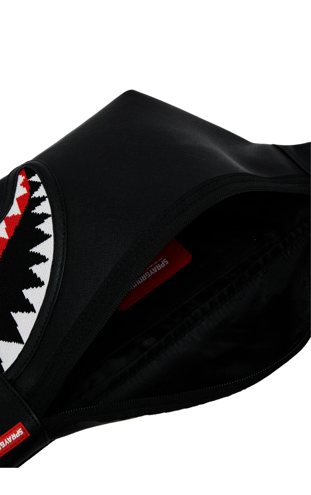 SPRAYGROUND Marsupio "Fly Knit Mouth" Nero con Grafica Ricamata e Cintura Regolabile 910B8030NSZ