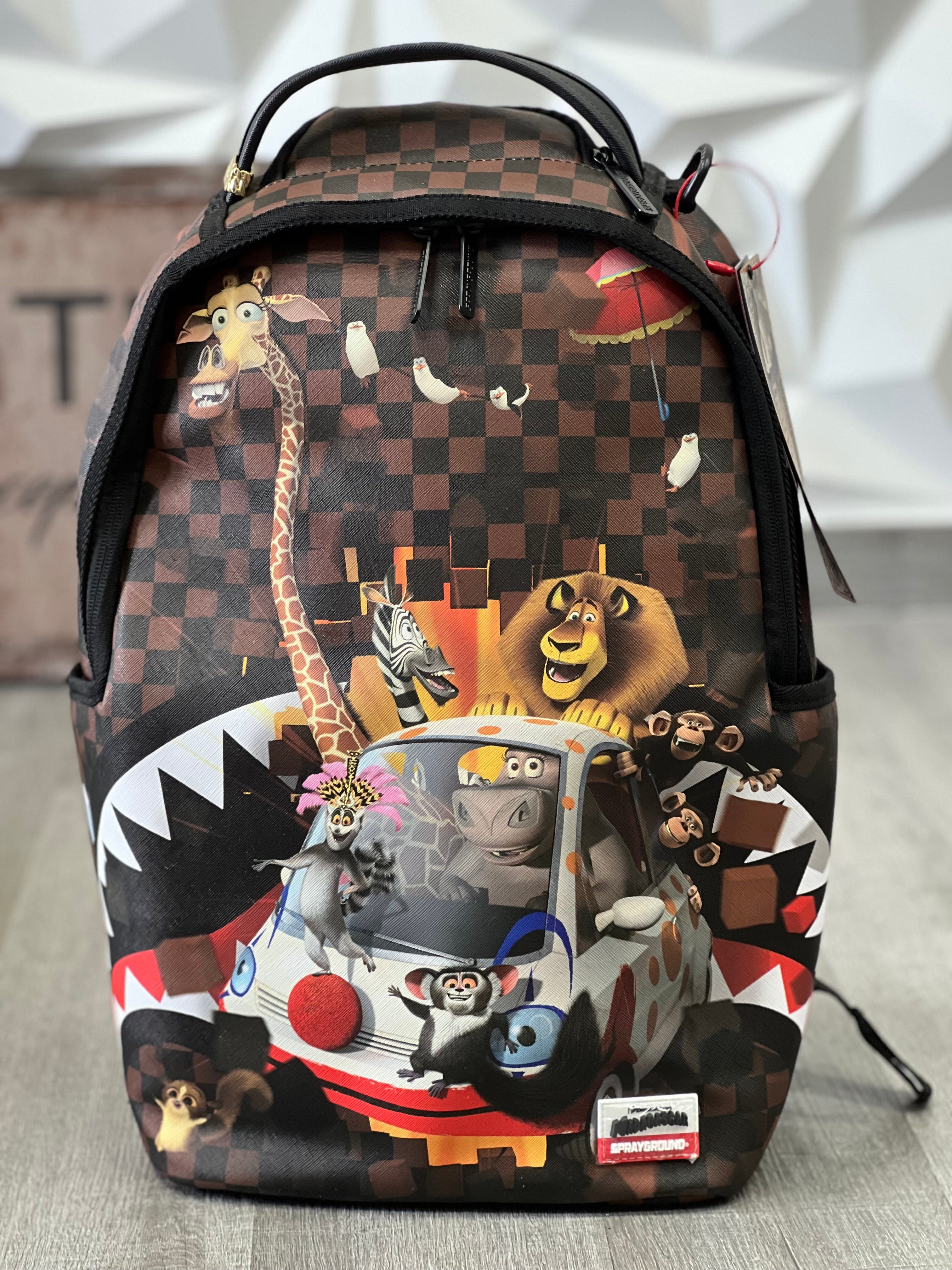 SPRAYGROUND ZAINI MARRONE MADAGASCAR CHECKER SMASH