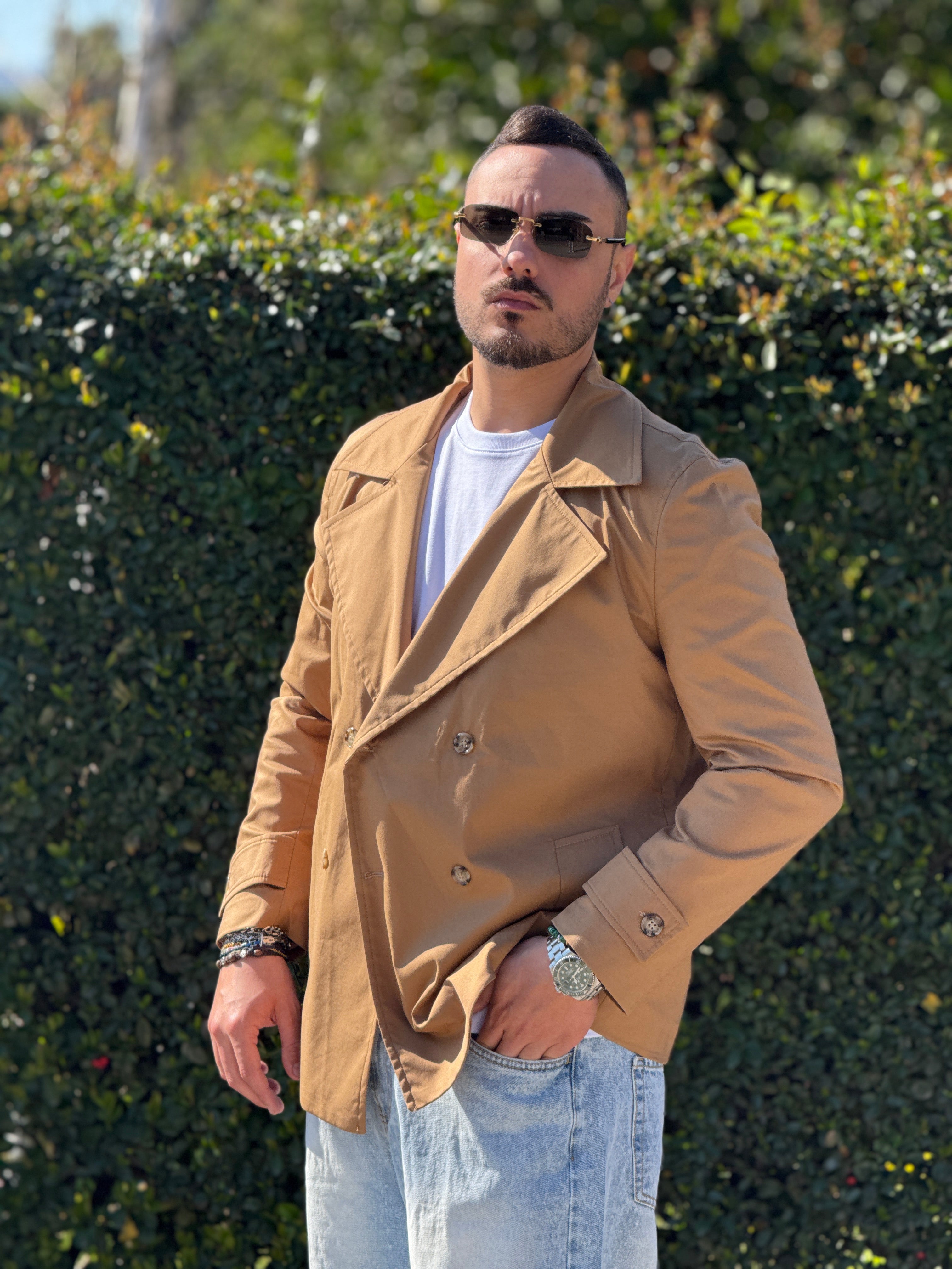 TRENCH CAMEL CROPPED NEW JOB BRAND