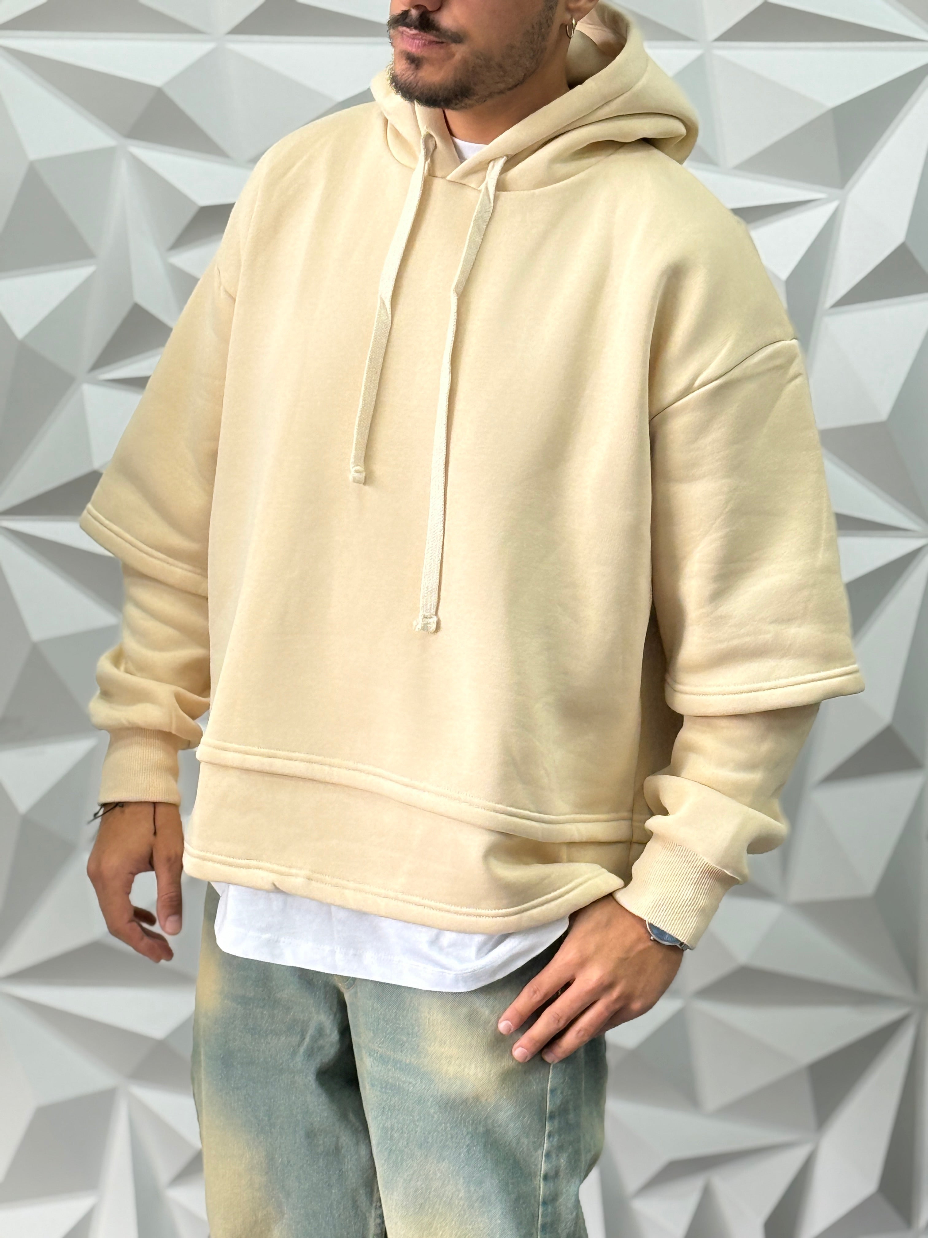 Felpa doppia manica new job brand