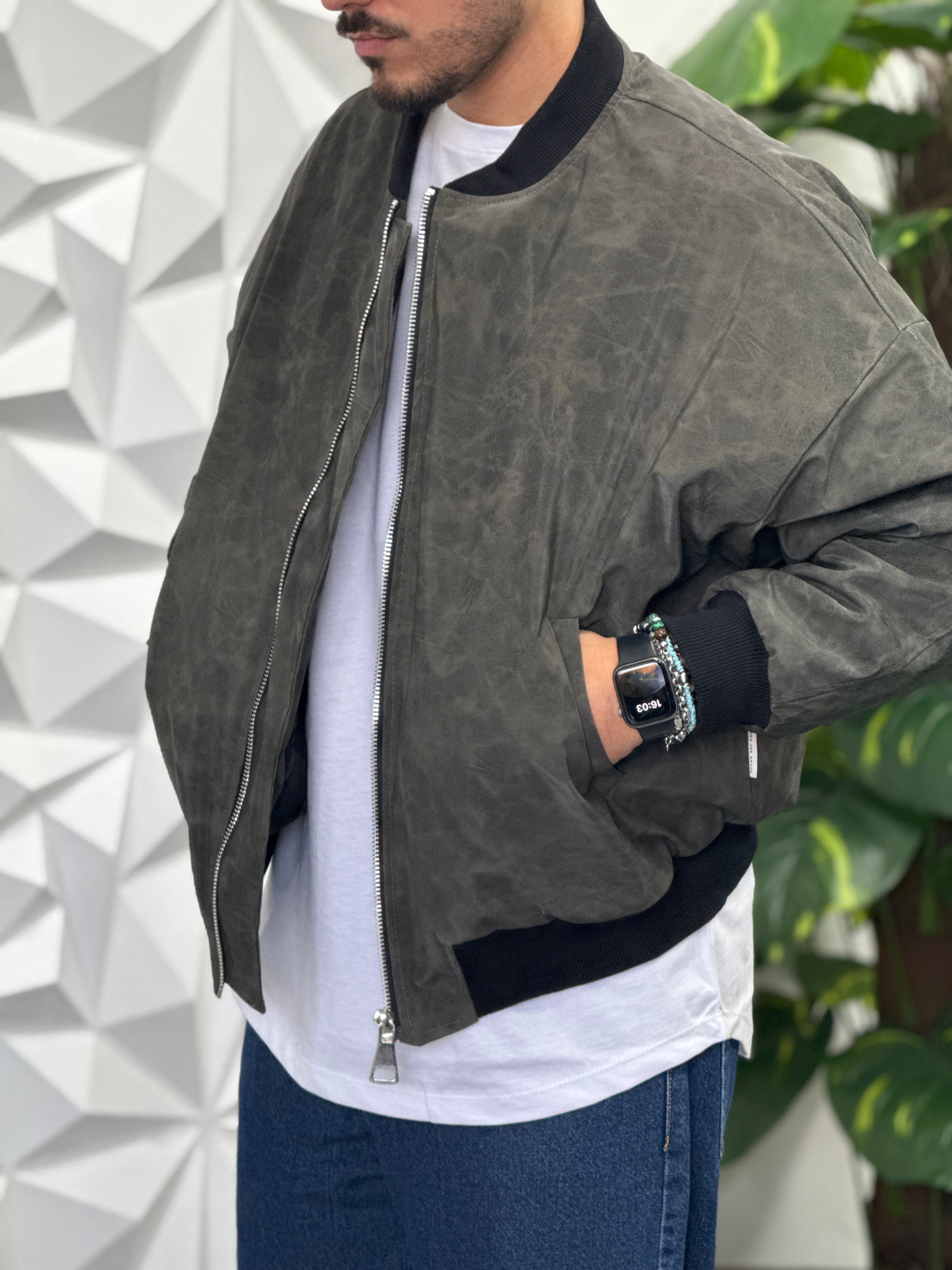BOMBER BONSAI ECOPELLE MARMO    NEW JOB BRAND