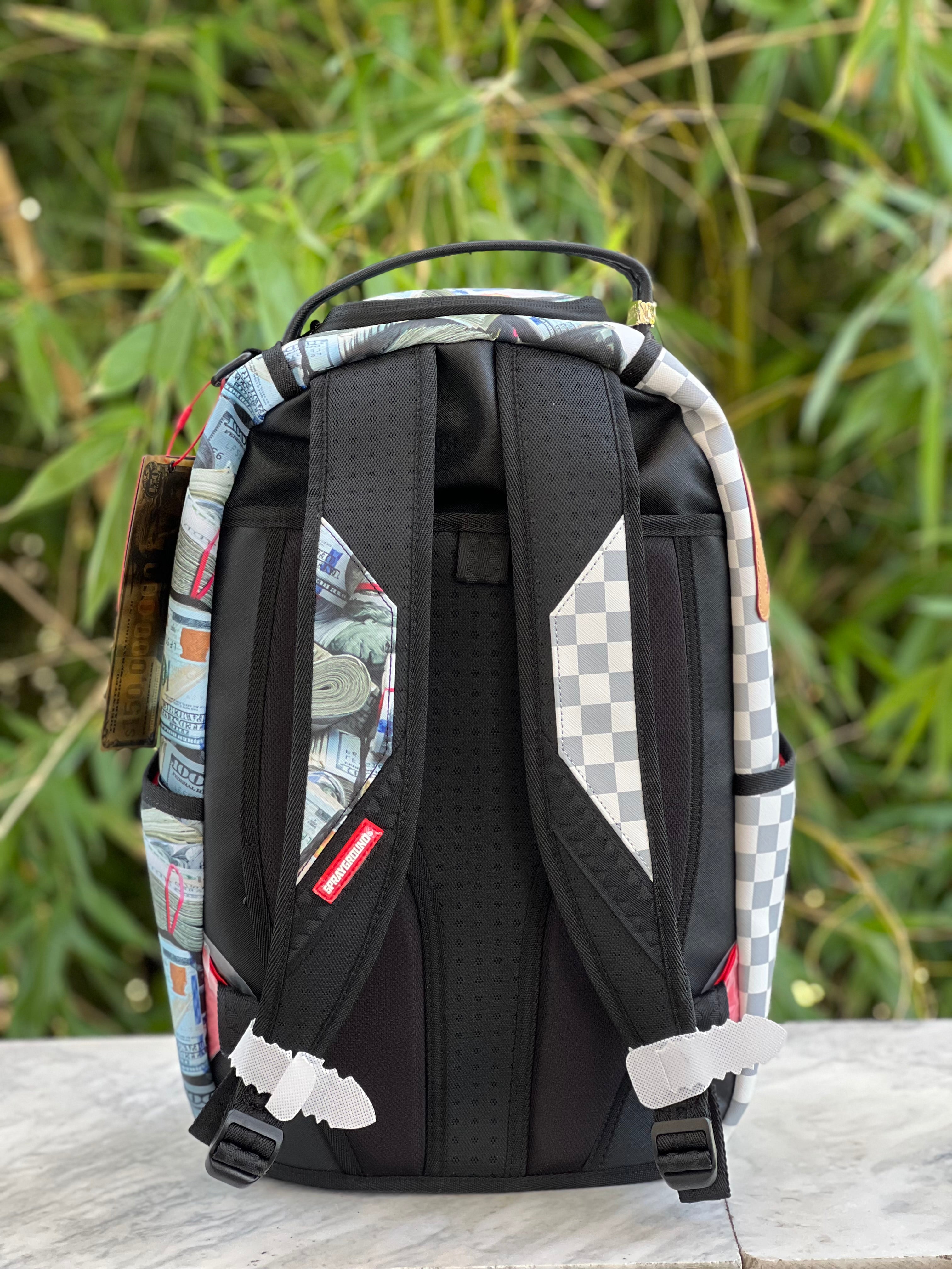 ZAINO SPRAYGROUND CREAM CHECK FULL OF CASH