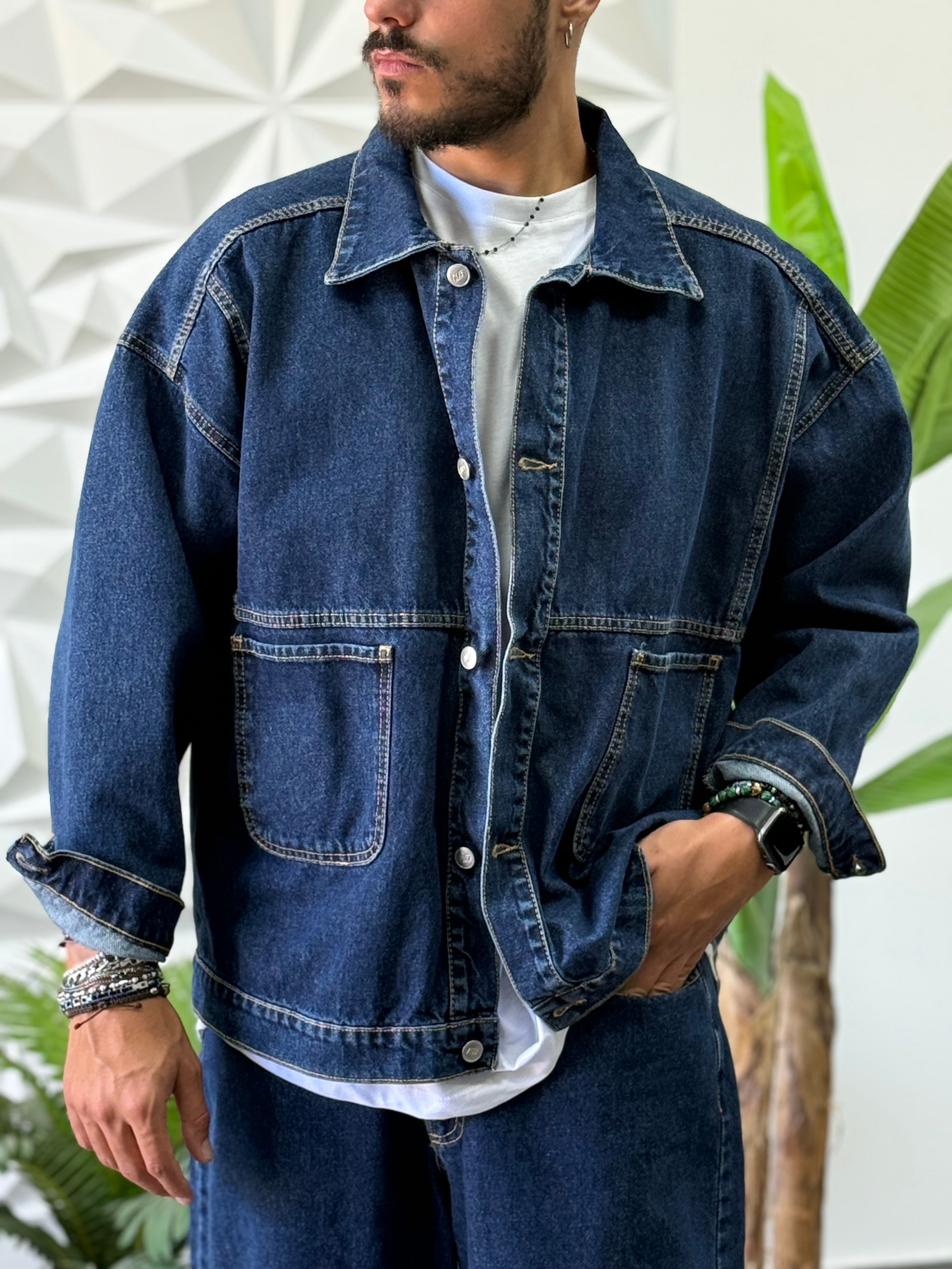 Coordinato Baggy swaggy  di jeans blu  new job brand