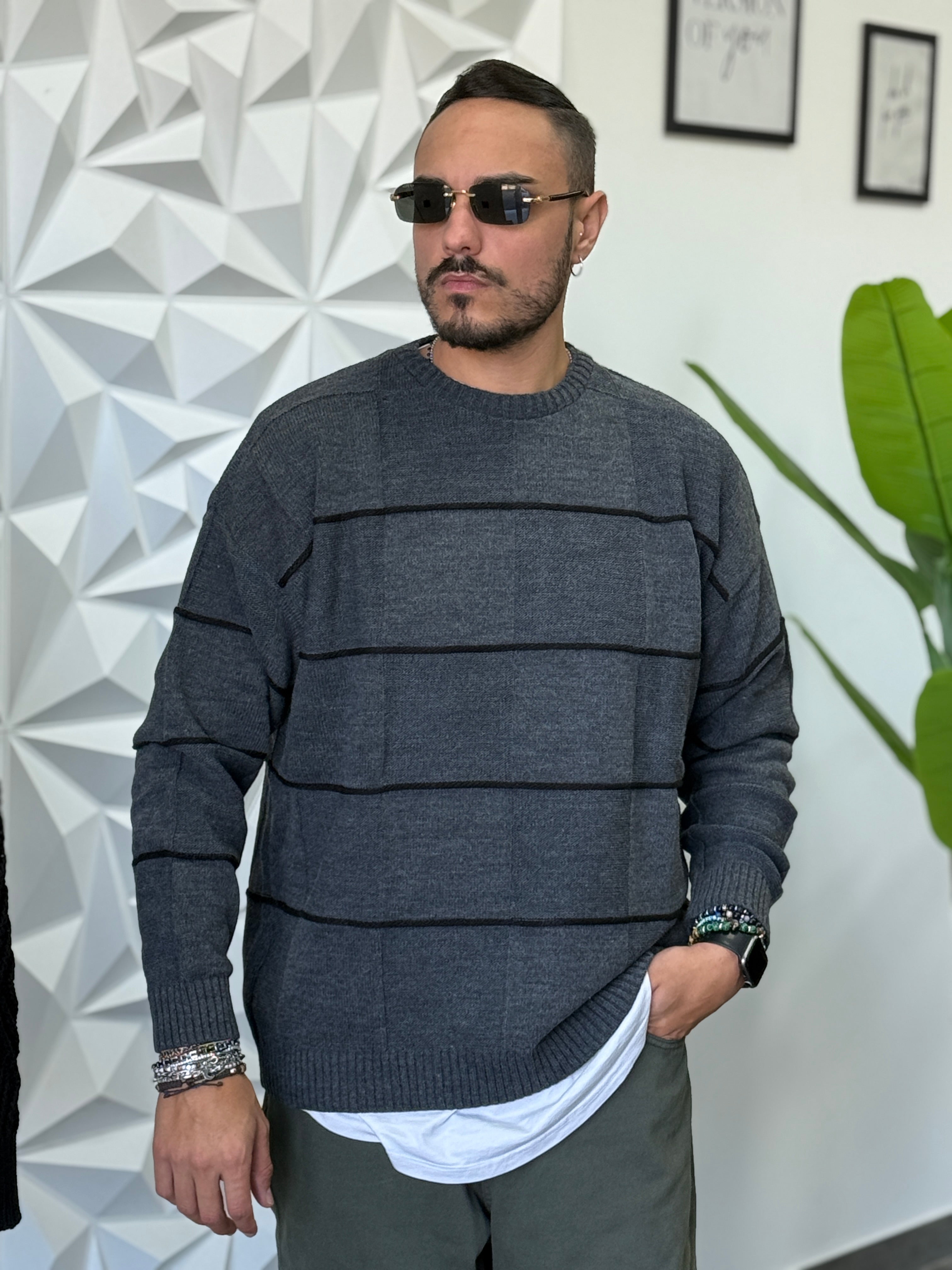 PULLOVER OVERSIZE RIGA GRIGIO NEW JOB BRAND