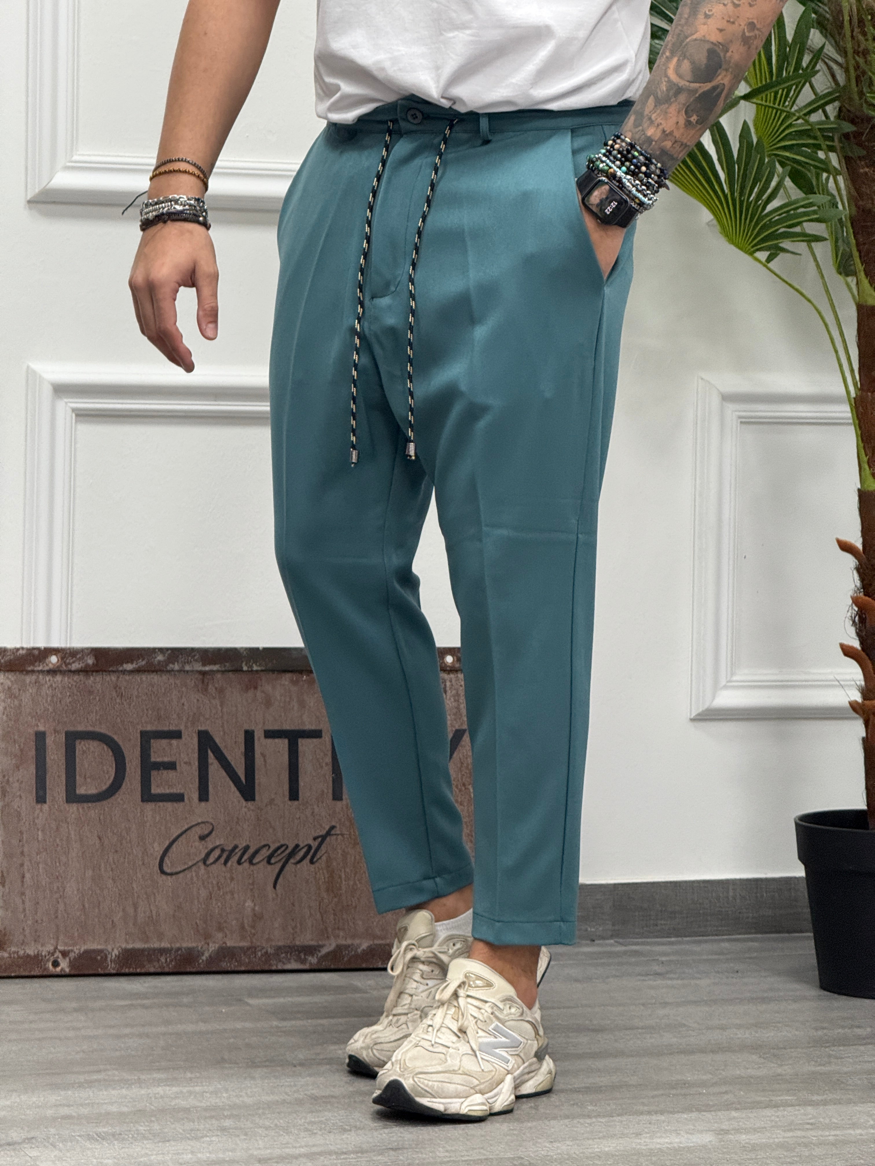 PANTALONE BRIAN VERDE ACQUA NEW JOB BRAND