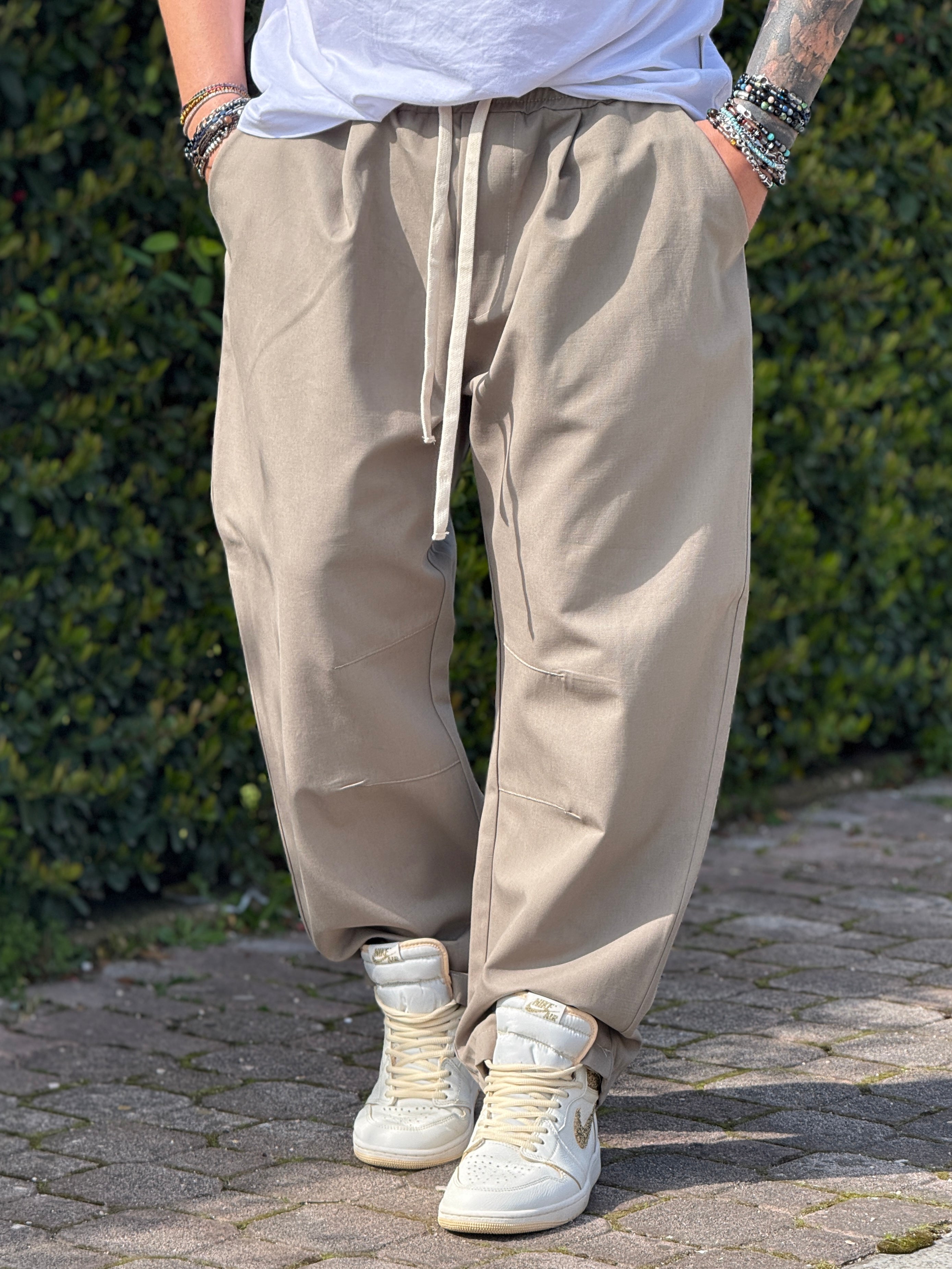 PANTALACCIO WIDE  BAGGY  BEIGE NEW JOB BRAND