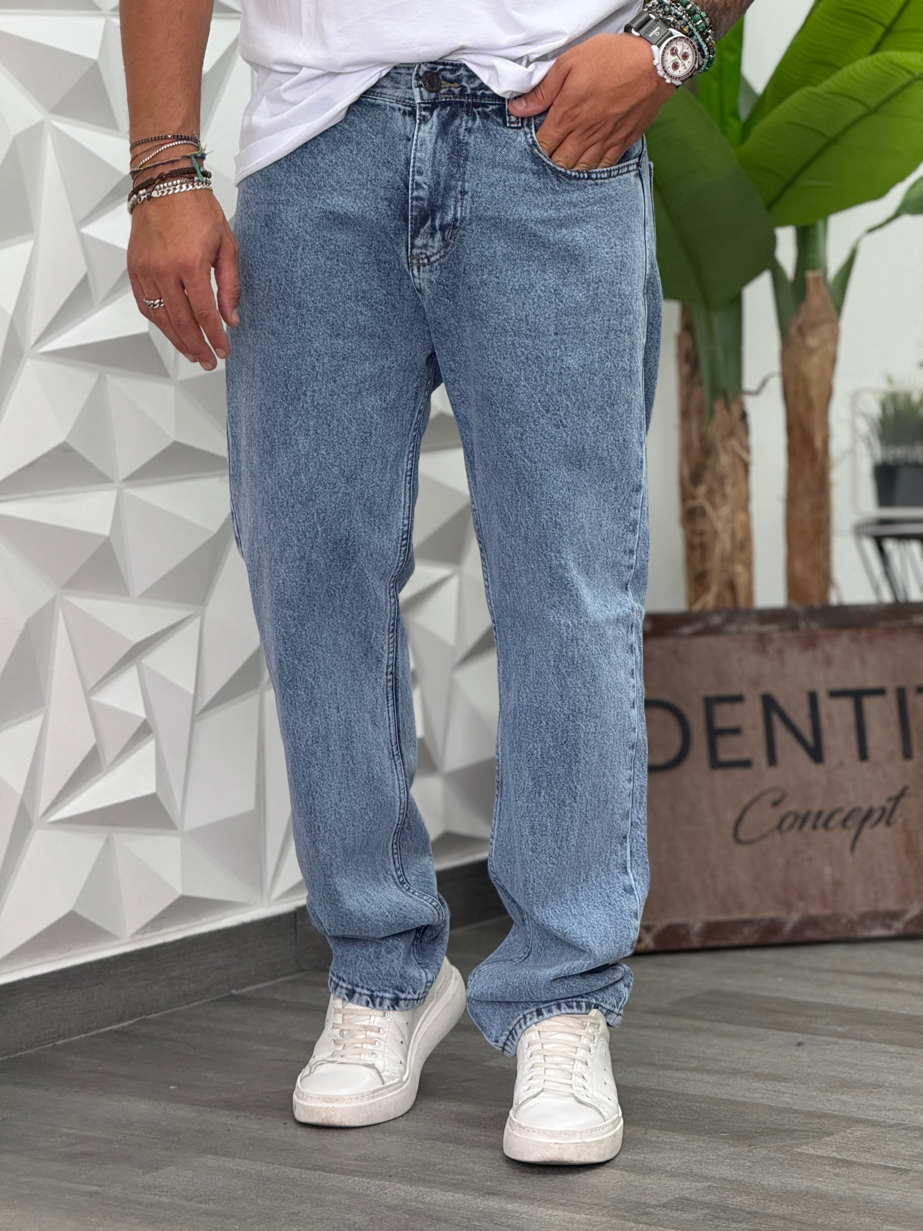 JEANS SAN PEDRO  BAGGY FIT LAVAGGIO MARMO CHIARO  NEW JOB BRAND