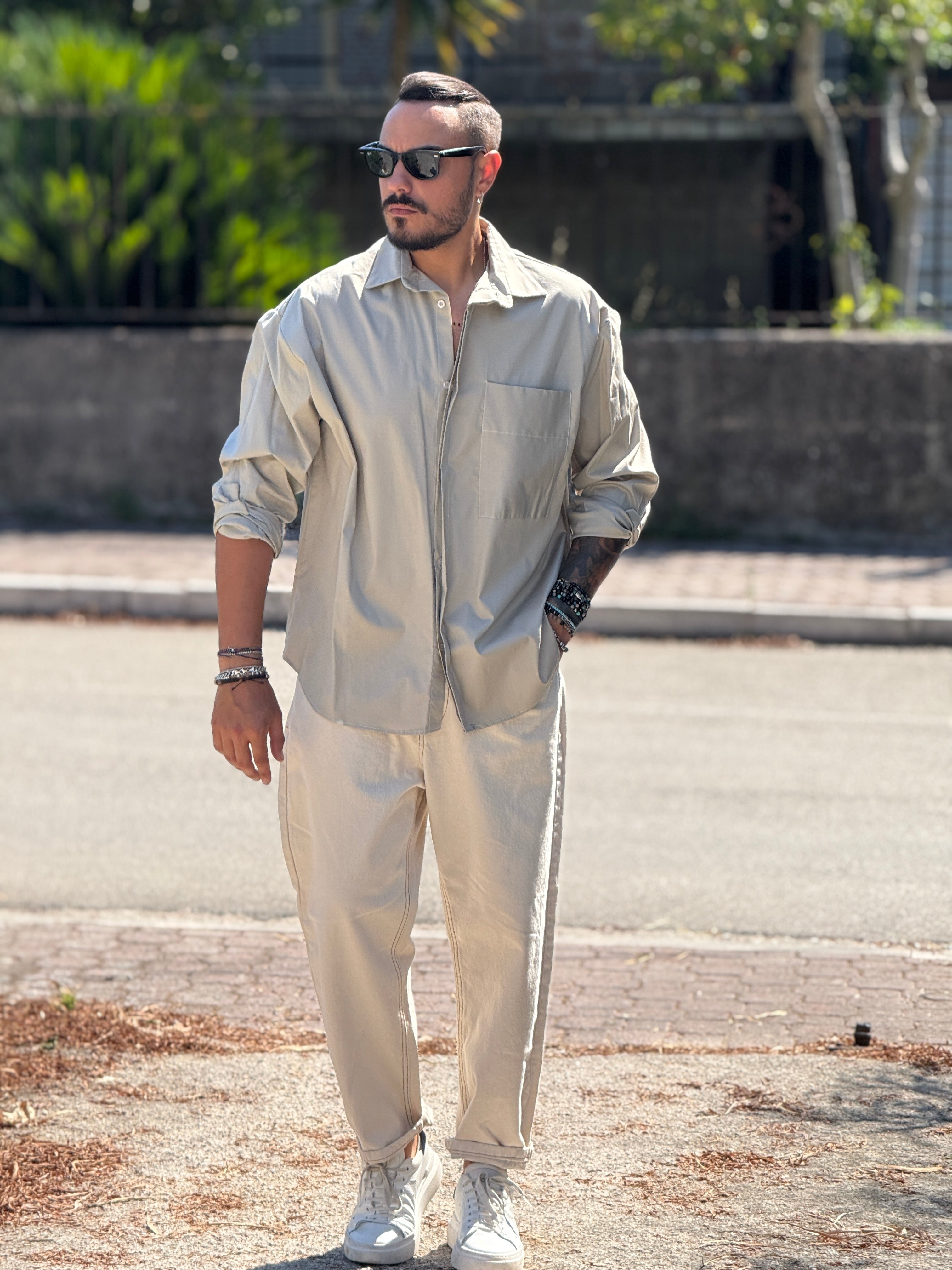 CAMICIA OVERSIZE BEIGE  NEW JOB BRAND