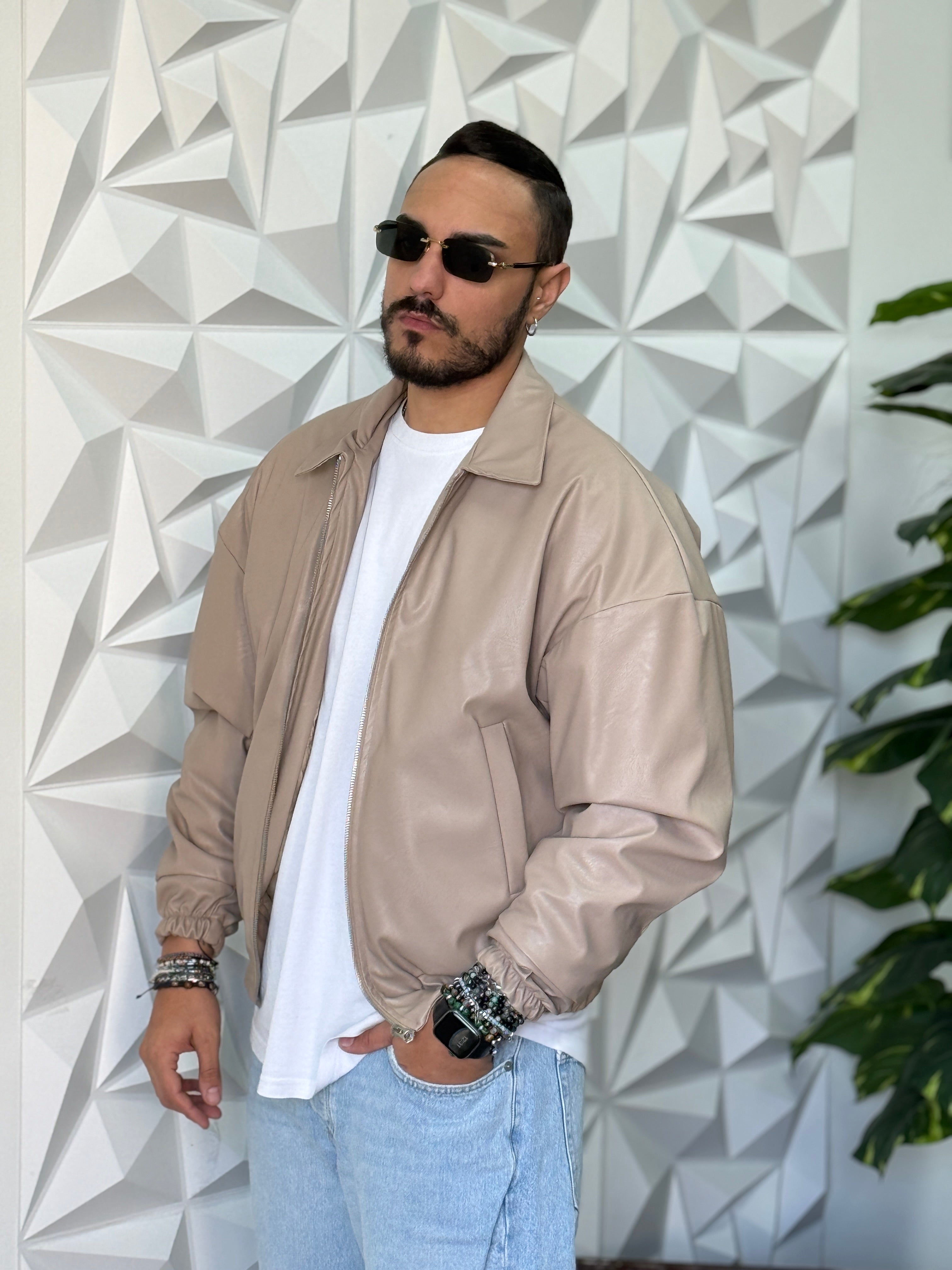BOMBER BONSAI ECOPELLE BEIGE    NEW JOB BRAND