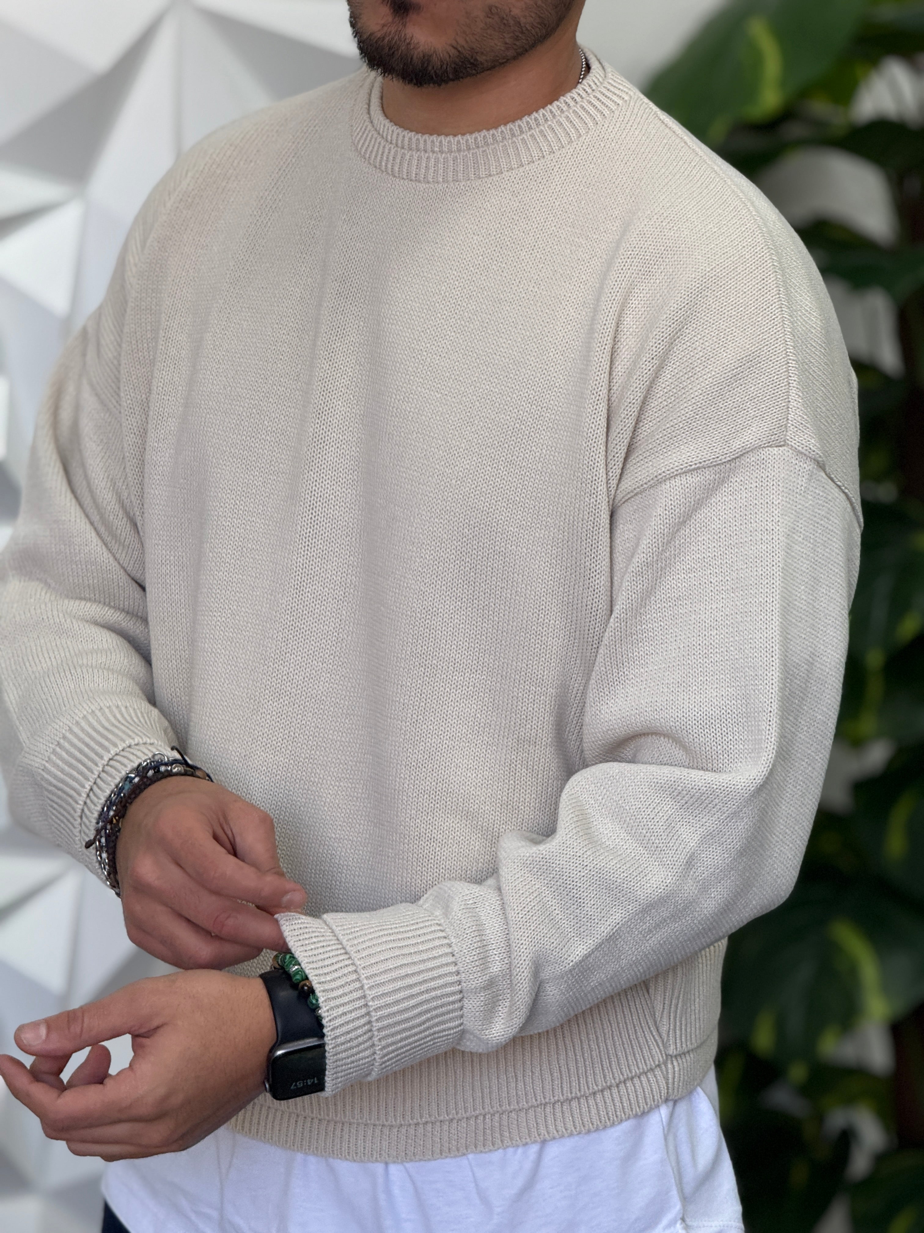 PULLOVER OVERSIZE  BEIGE  NEW JOB BRAND