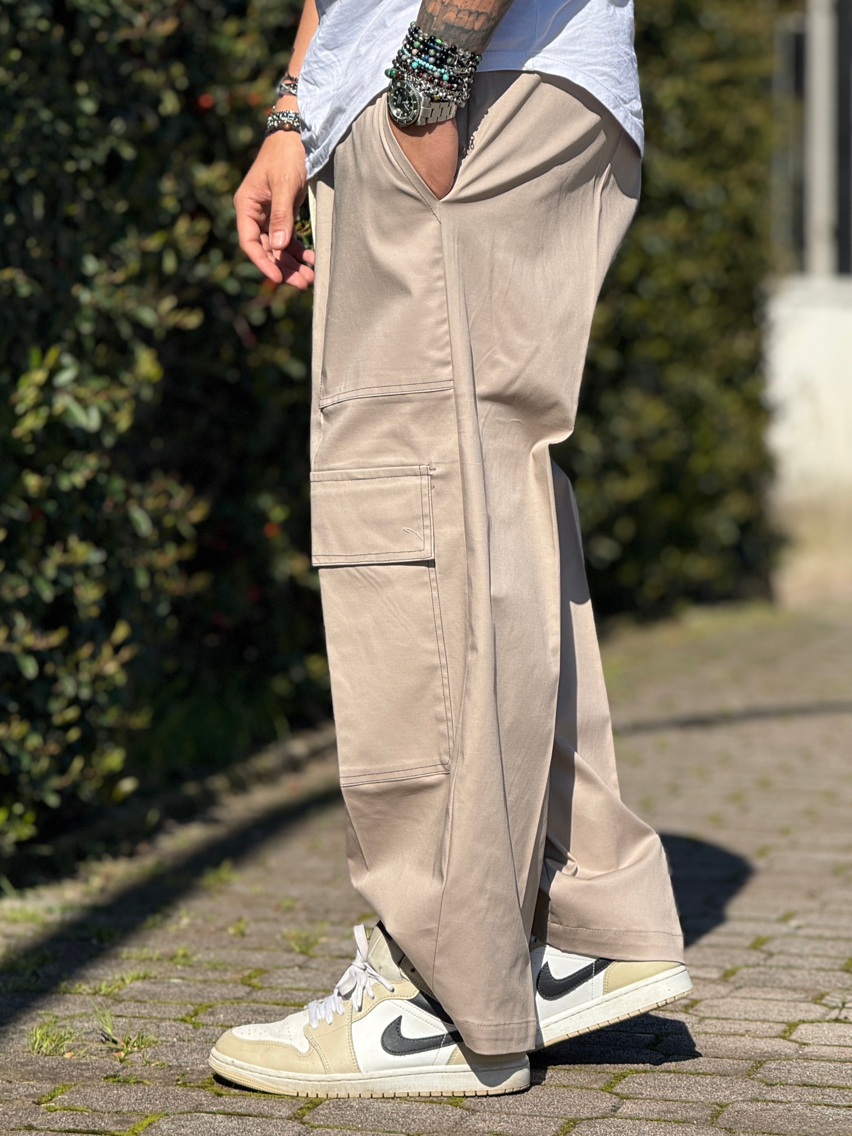 PANTALACCIO FRONT CARGO BAGGY  BEIGE NEW JOB BRAND