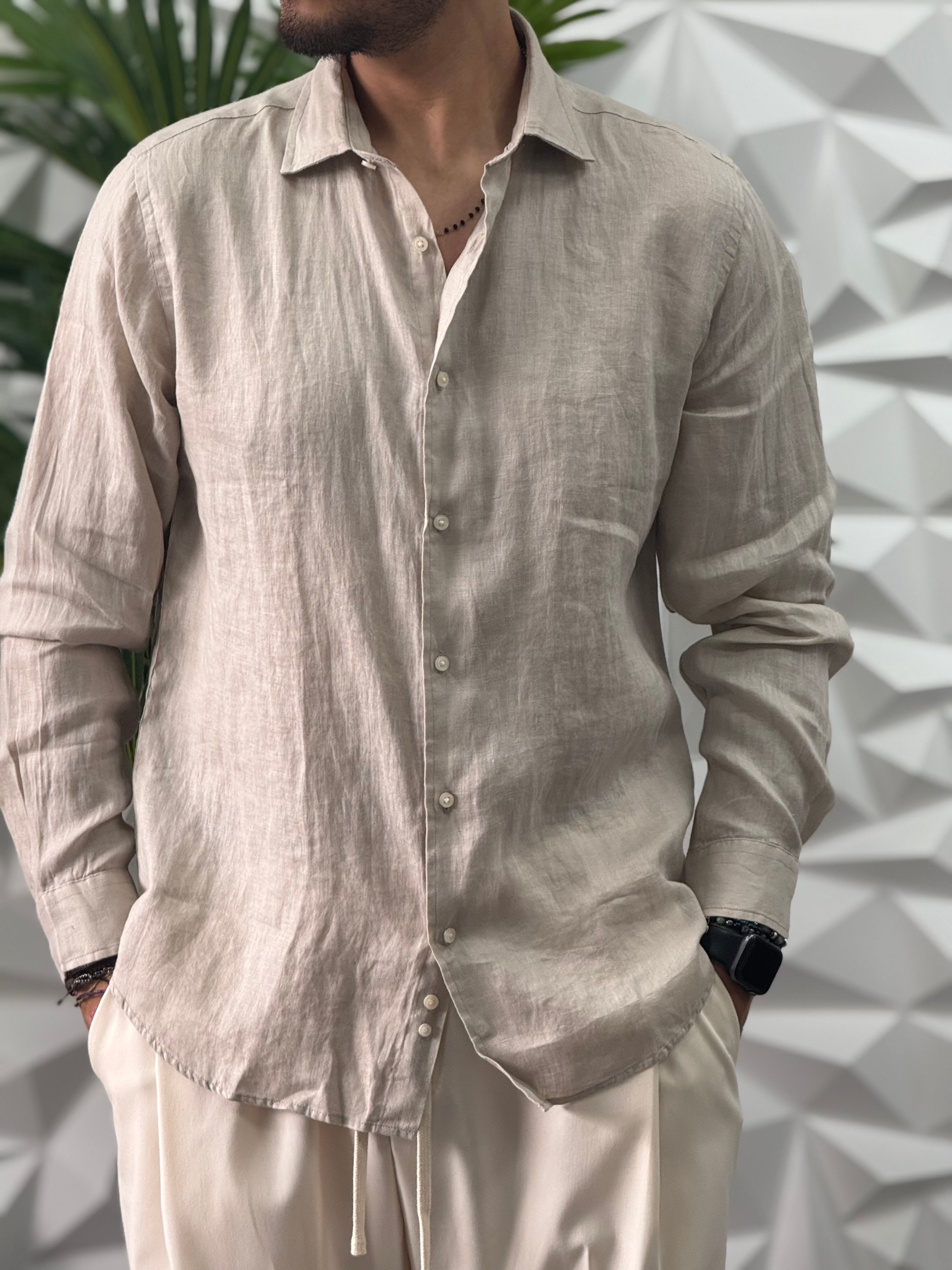 CAMICIA IN LINO BEIGE