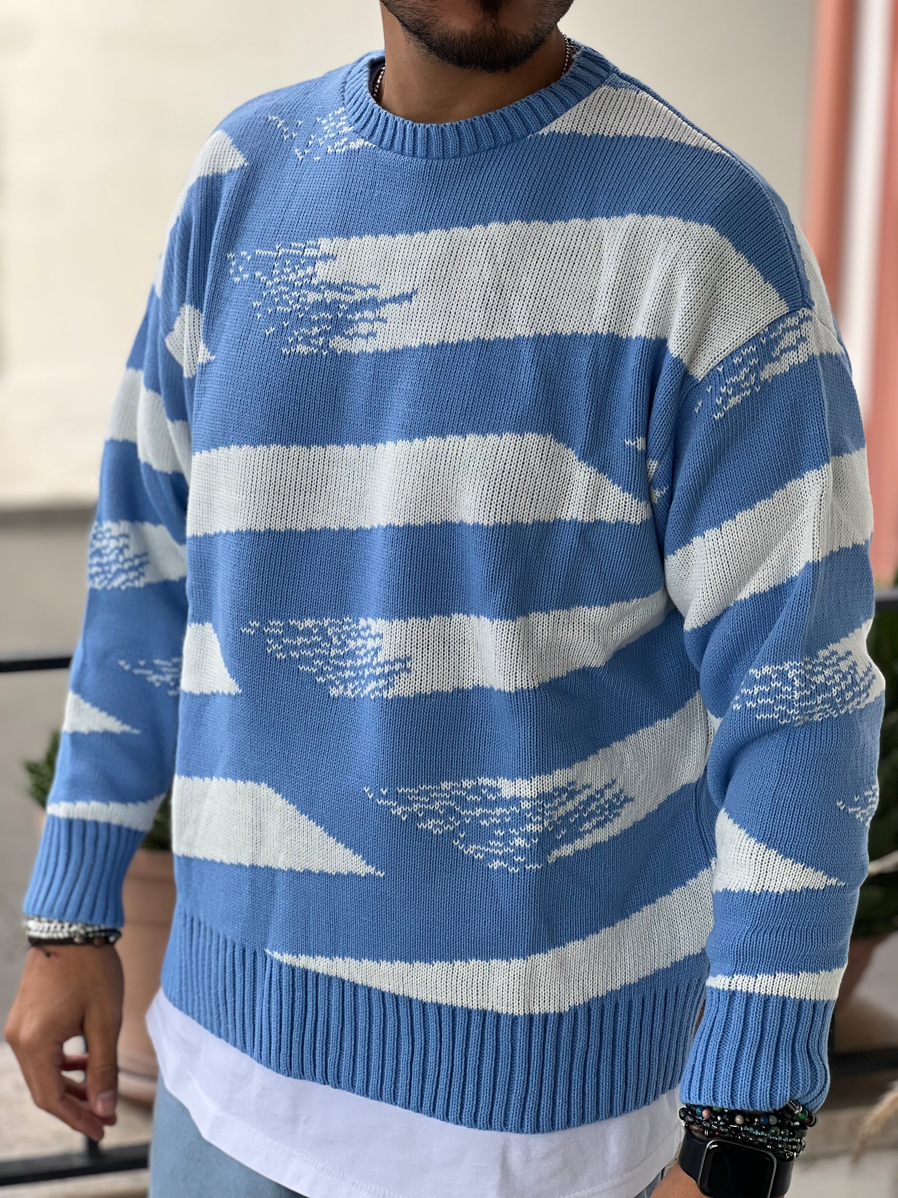 PULLOVER FASCIA CELESTE