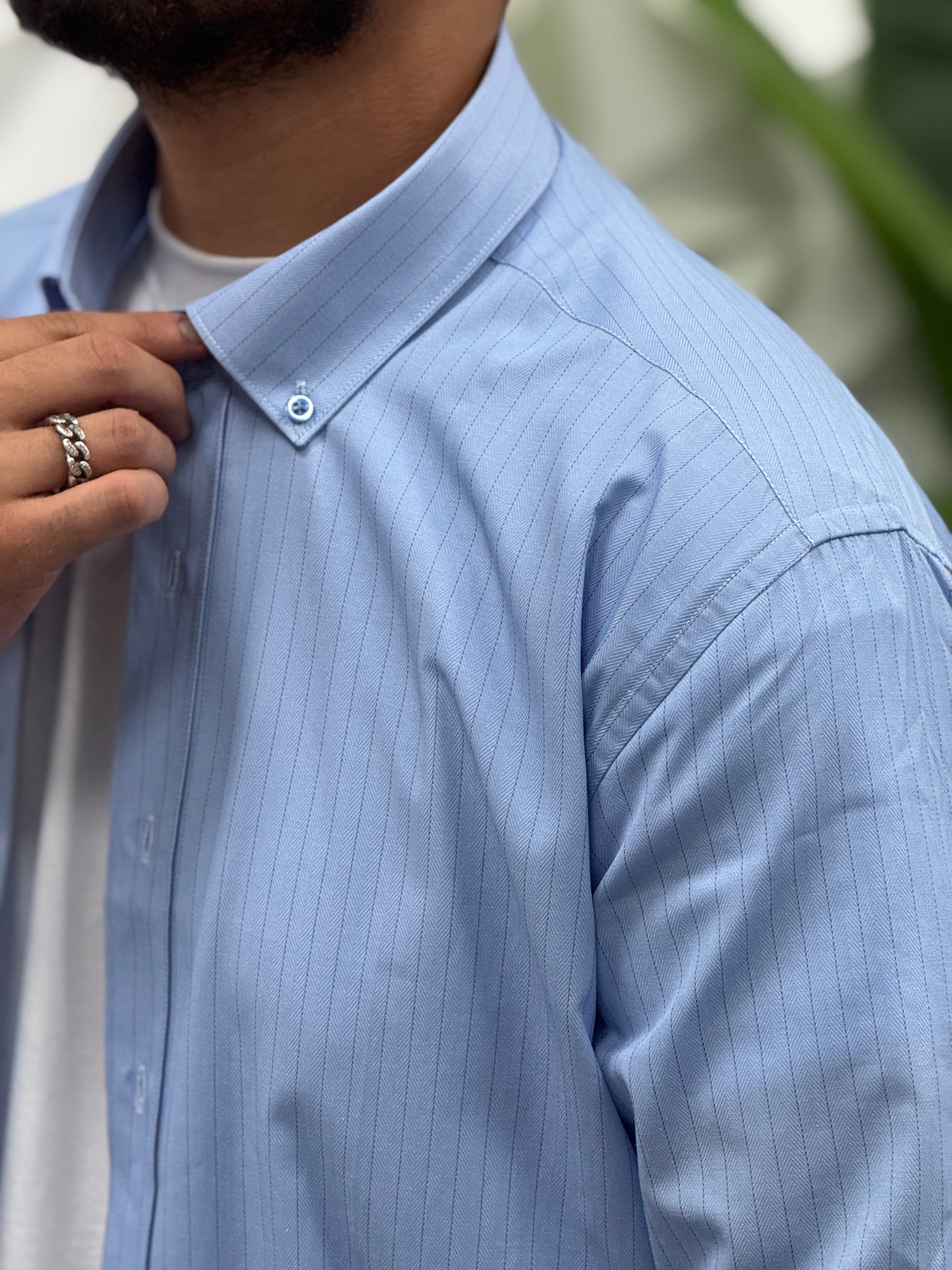 CAMICIA BASE CELESTE 1 RIGA   REVAME